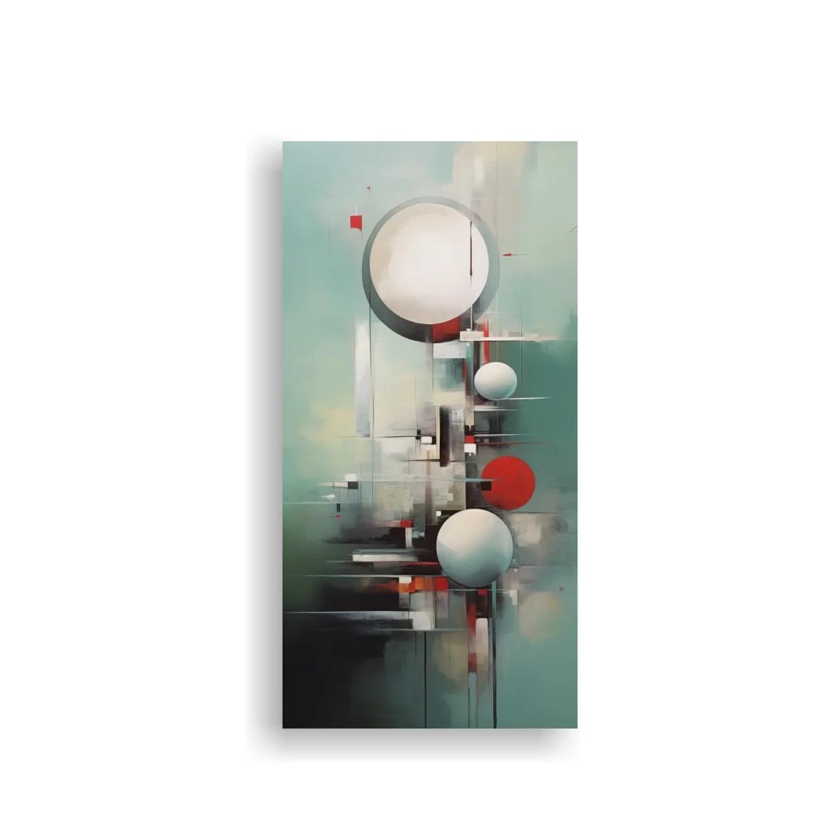 Cuadro abstracción geométrica con gran círculo claro