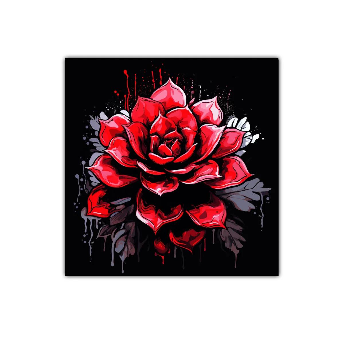 Impactante rosa roja con fondo oscuro vibrante — imagen principal