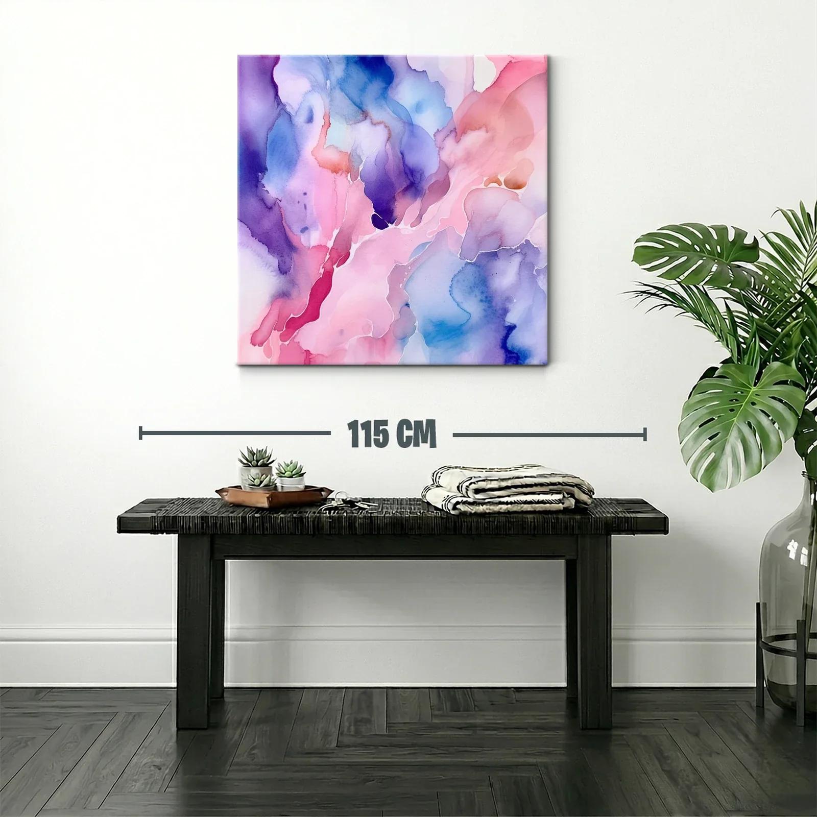 Cuadro abstracto con tonos suaves y vibrantes — miniatura 2