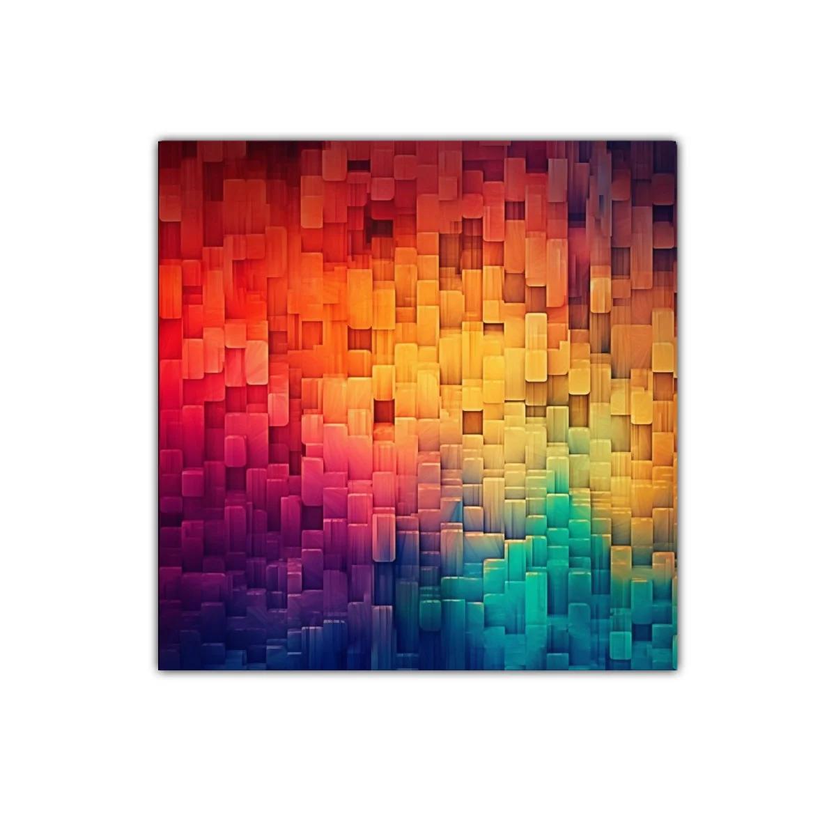 Cuadro abstracto con vibrantes bloques de color y textura