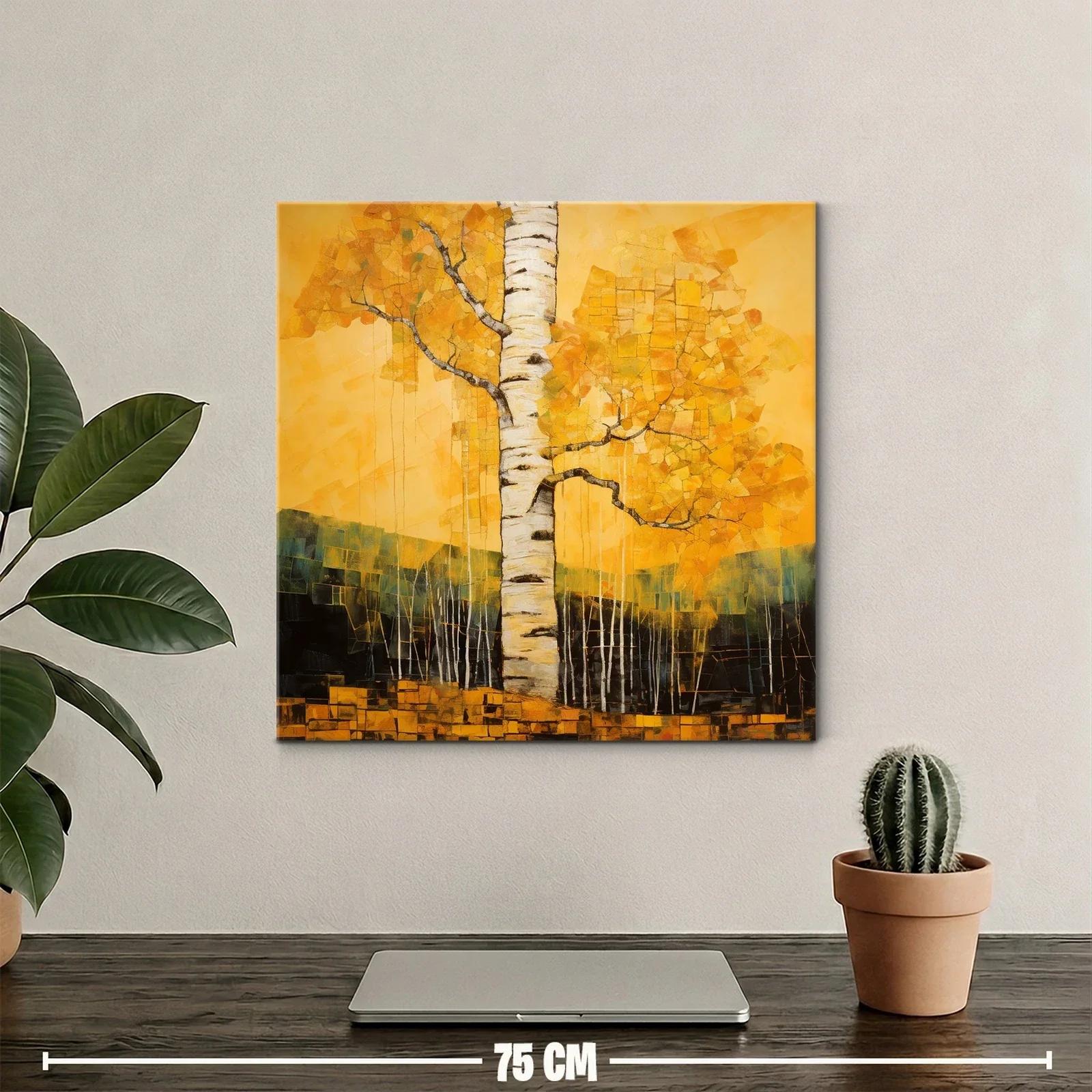 Árbol de otoño con tonos cálidos y texturas expresivas — miniatura 2