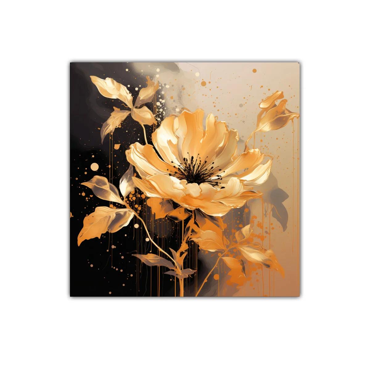 Elegancia floral en tonos dorados y negros modernos — imagen principal