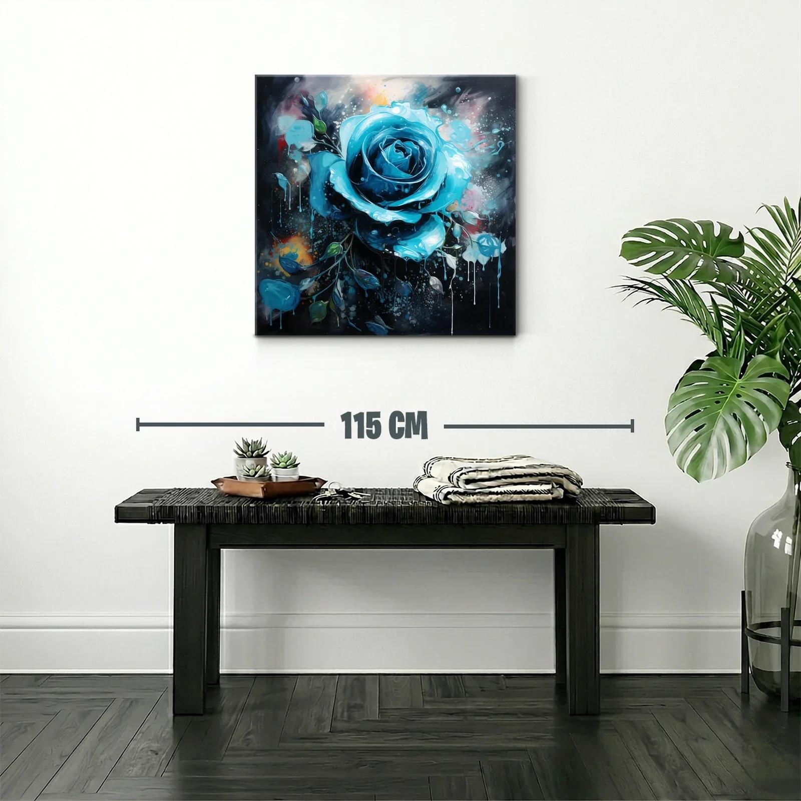 Rosa azul vibrante con efecto dripping y fondo oscuro — miniatura 2