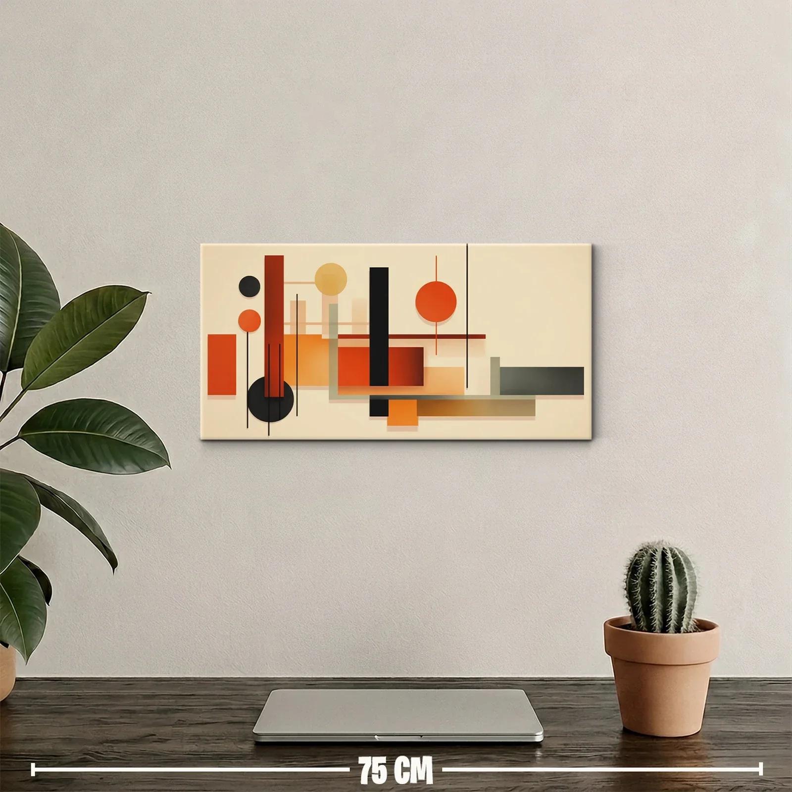 Cuadro composición geométrica abstracta con círculos y capas — miniatura 2