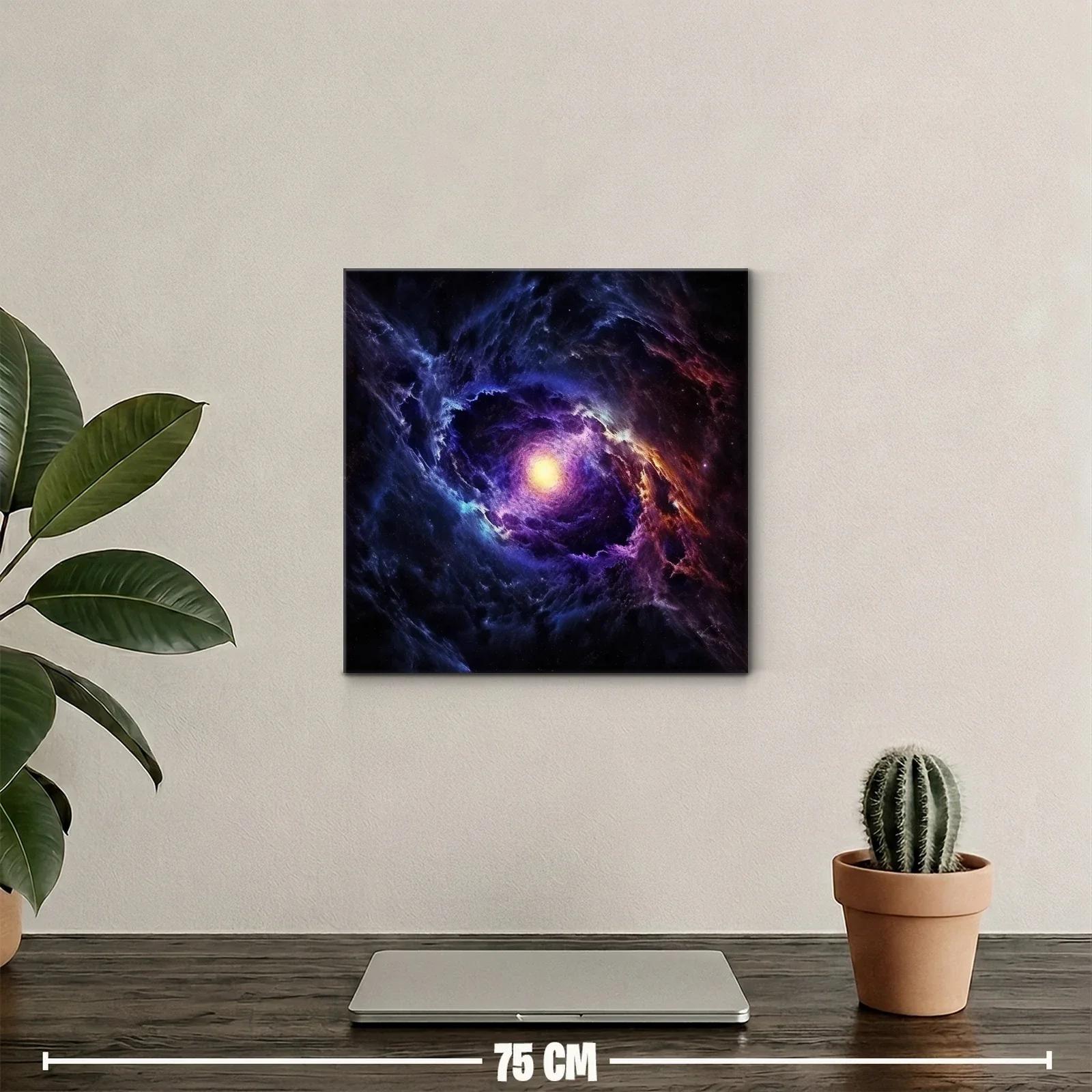 Espiral cósmica con luz central brillante en tonos azules y morados — miniatura 2