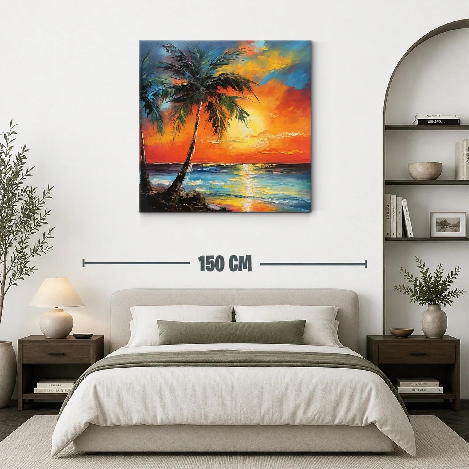 Atardecer tropical con palmeras y mar vibrante — miniatura 3