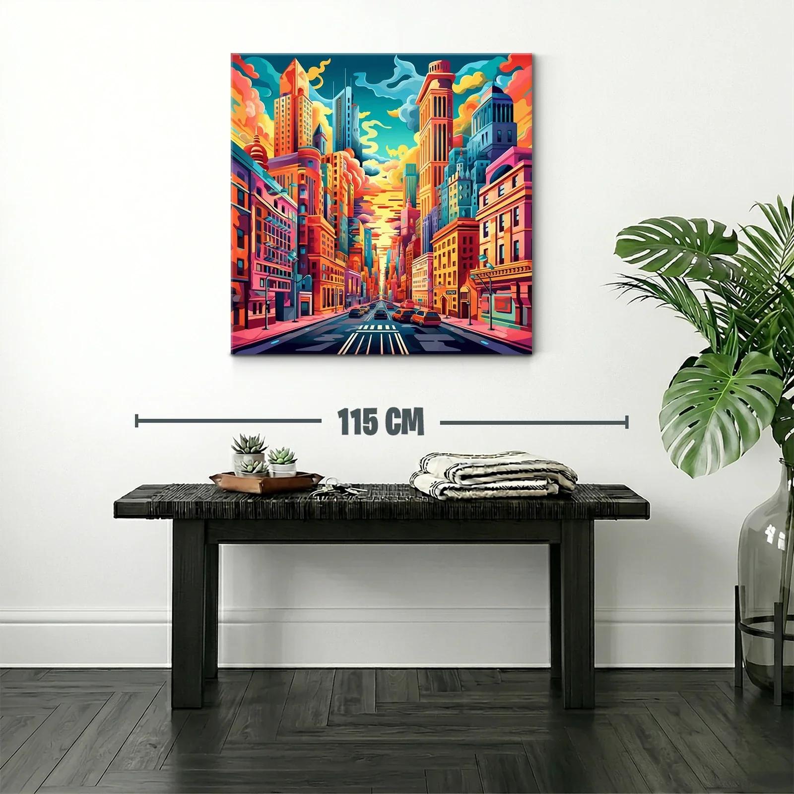 Vibrante paisaje urbano con cielo al atardecer — miniatura 2