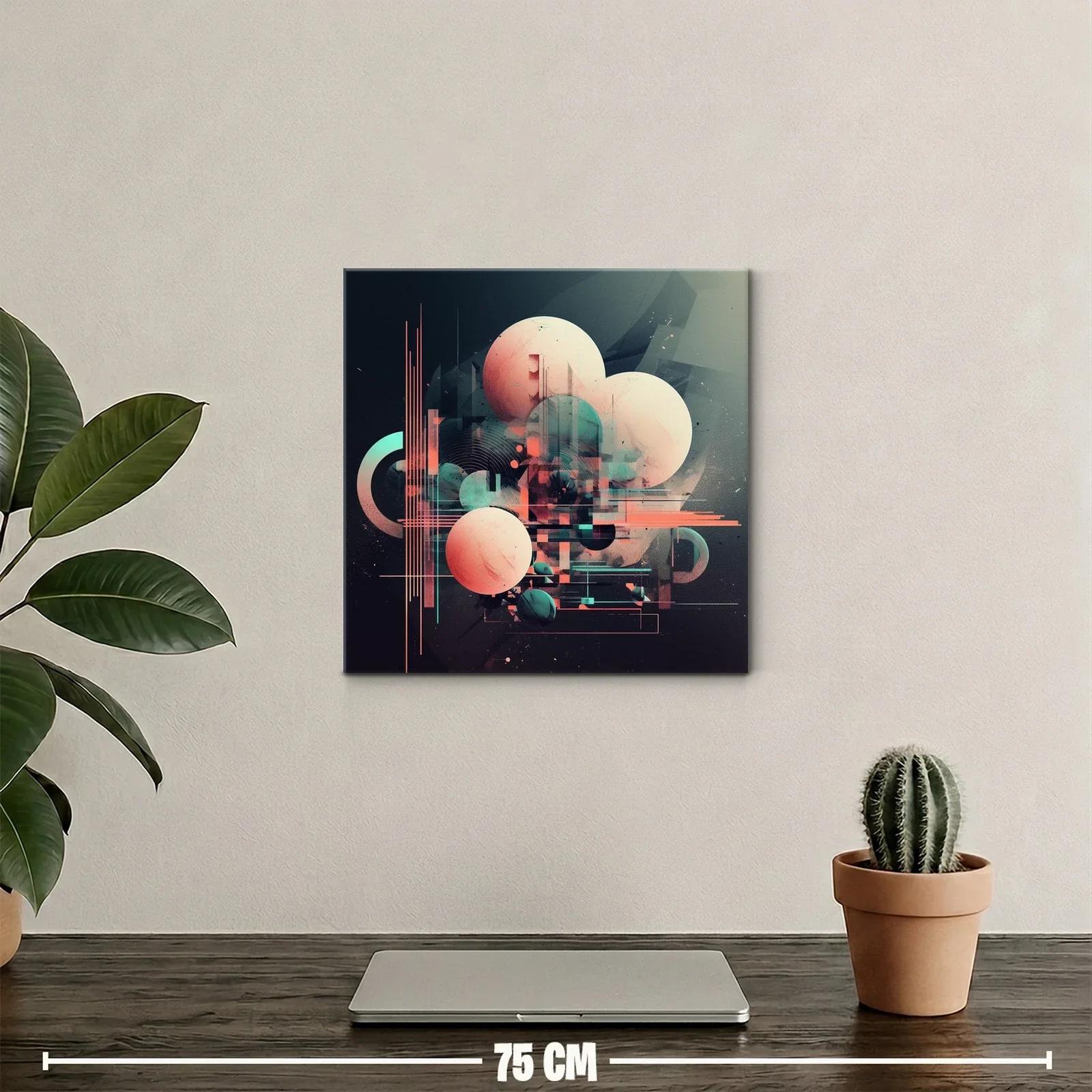 Composición abstracta con formas geométricas y esferas — miniatura 2