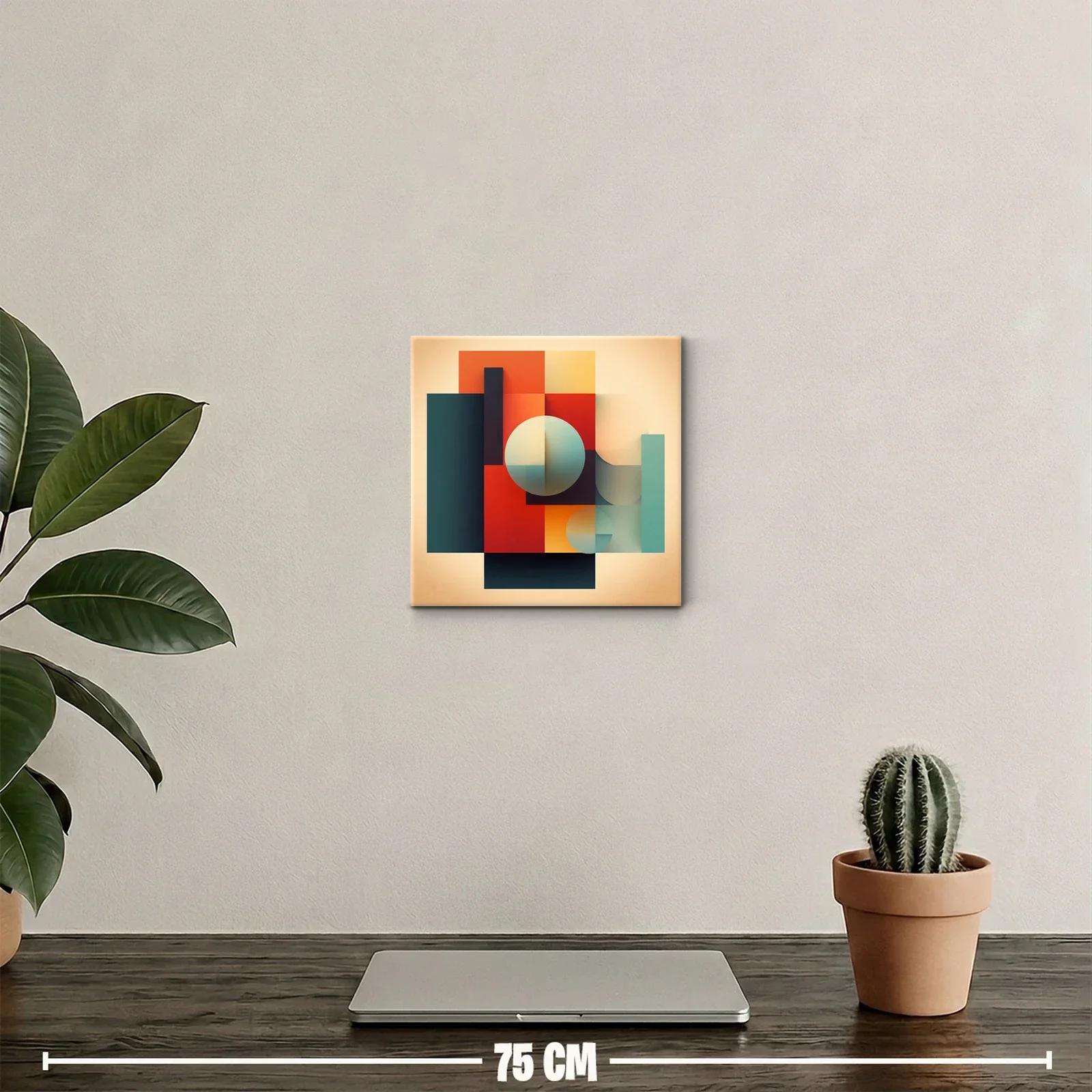 Composición geométrica con tonos cálidos y fríos equilibrados — miniatura 2