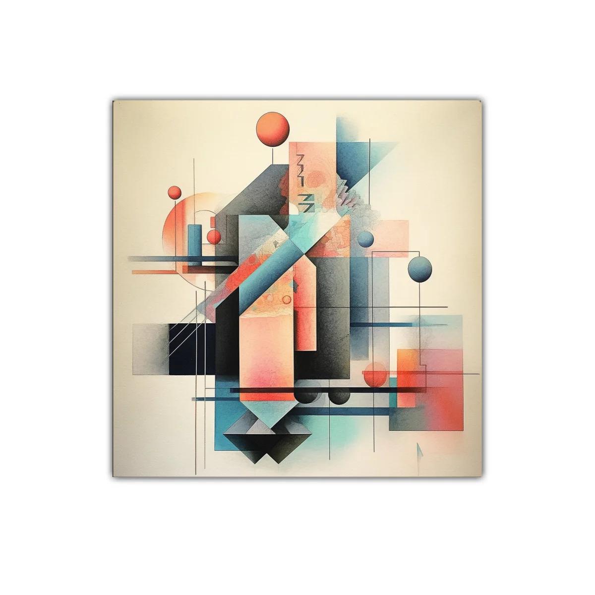 Composición geométrica abstracta en tonos cálidos y fríos — imagen principal