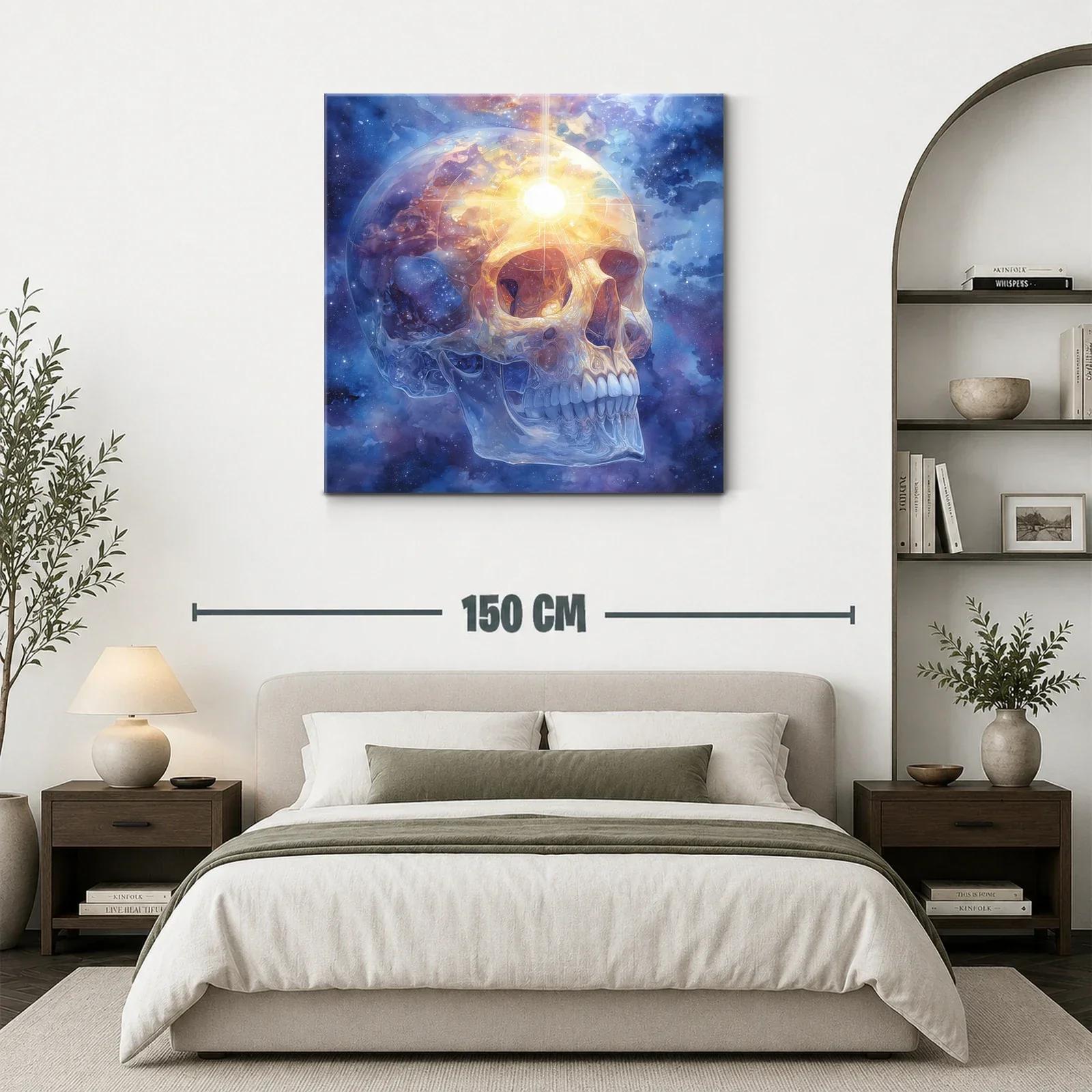 Calavera luminosa en universo cósmico vibrante — miniatura 3