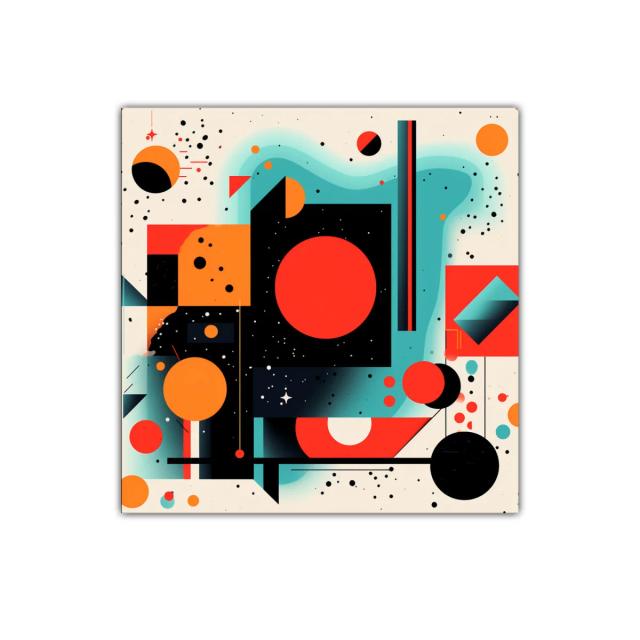 Composición geométrica vibrante con contrastes intensos