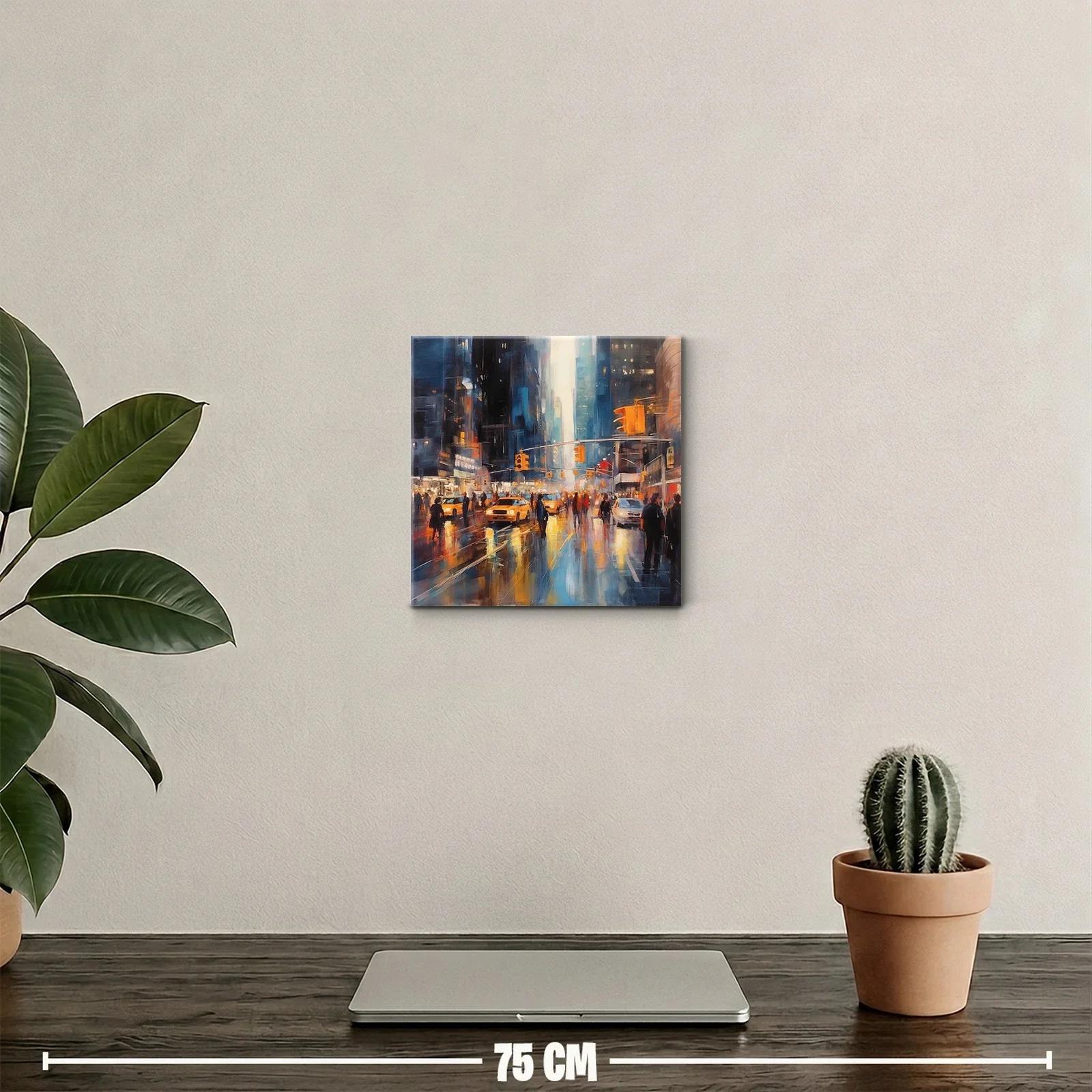 Atardecer vibrante en calle urbana con reflejos luminosos — miniatura 2
