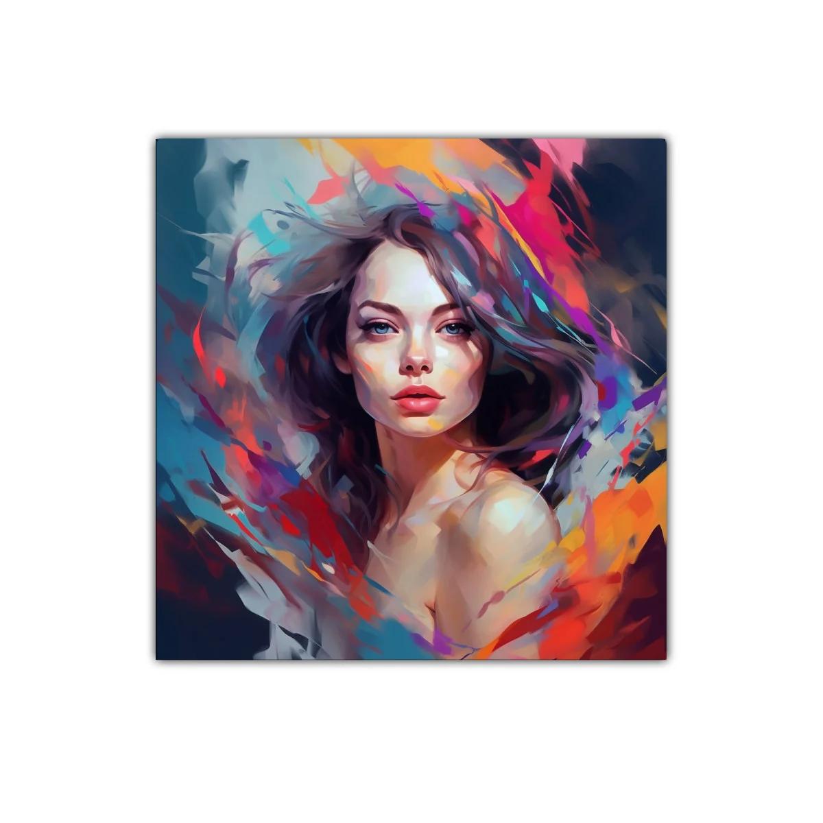 Retrato femenino con vibrantes pinceladas de color — imagen principal