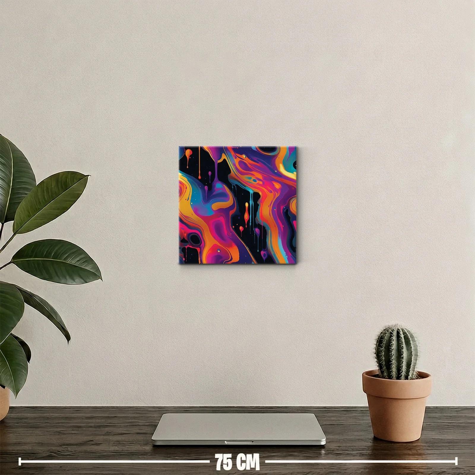 Cuadro abstracto con vibrantes formas y colores intensos — miniatura 2