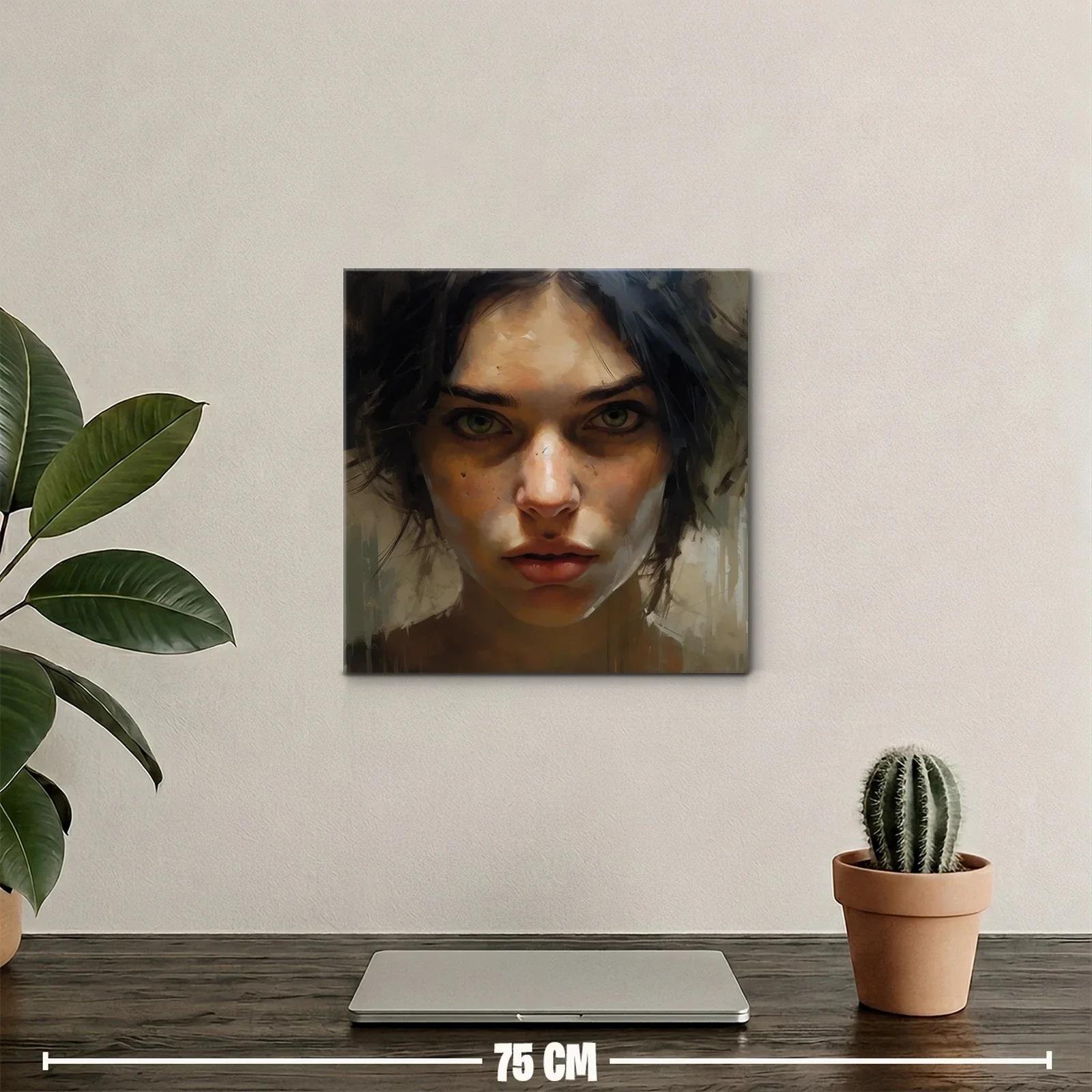 Retrato femenino intenso con tonos cálidos y expresivos — miniatura 2