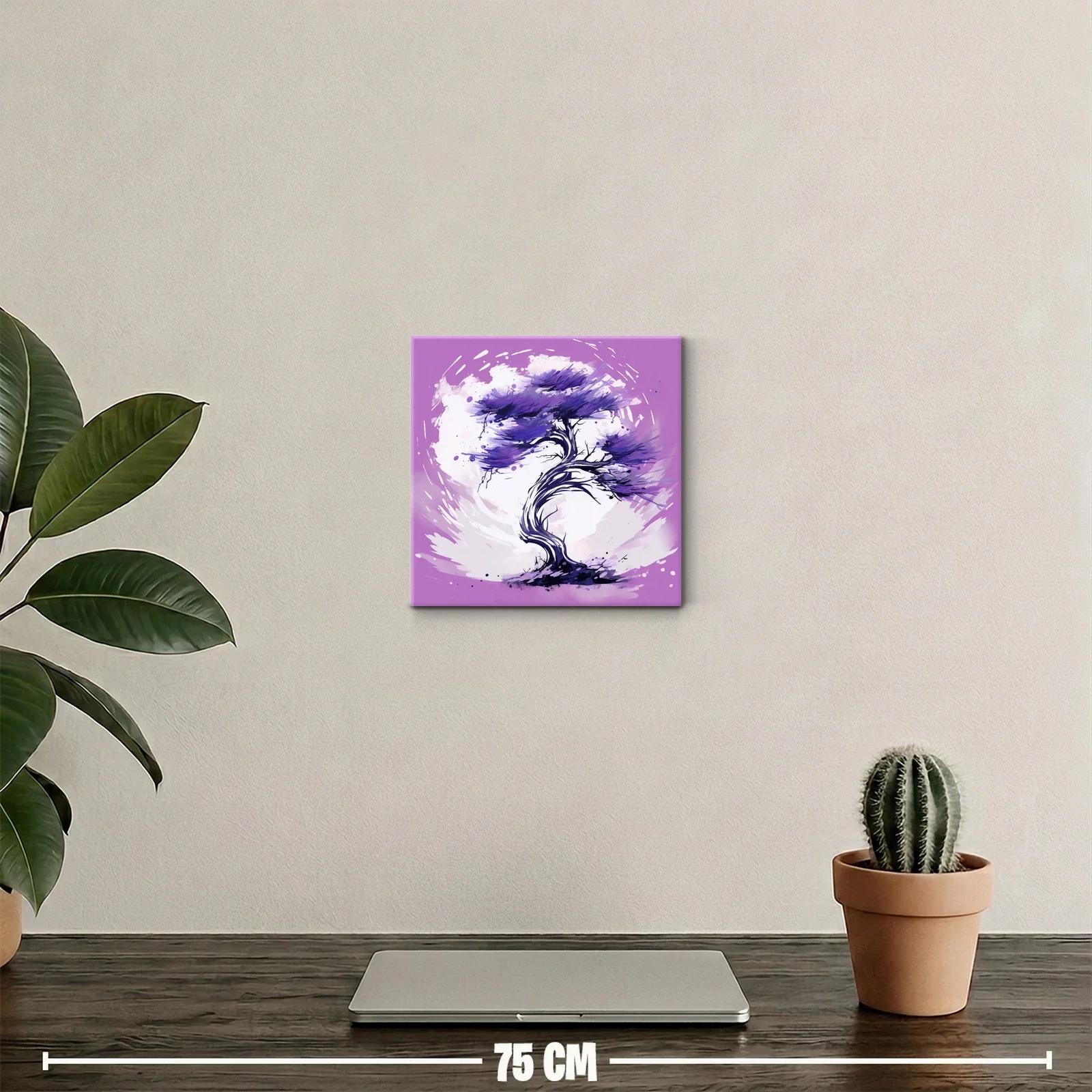 Árbol estilizado en tonos morados y lilas vibrantes — miniatura 2