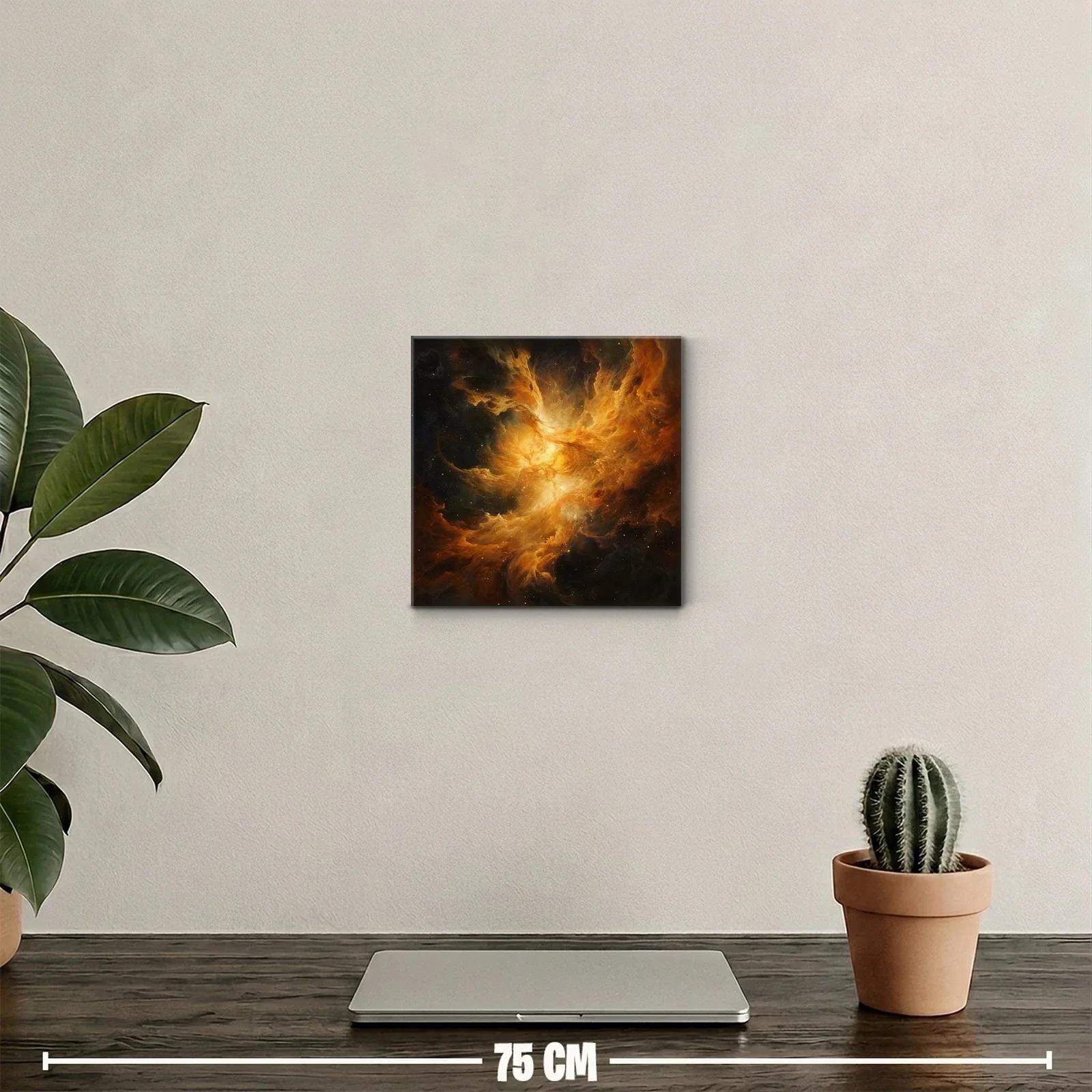 Cuadro de nebulosa cósmica en tonos cálidos intensos — miniatura 2