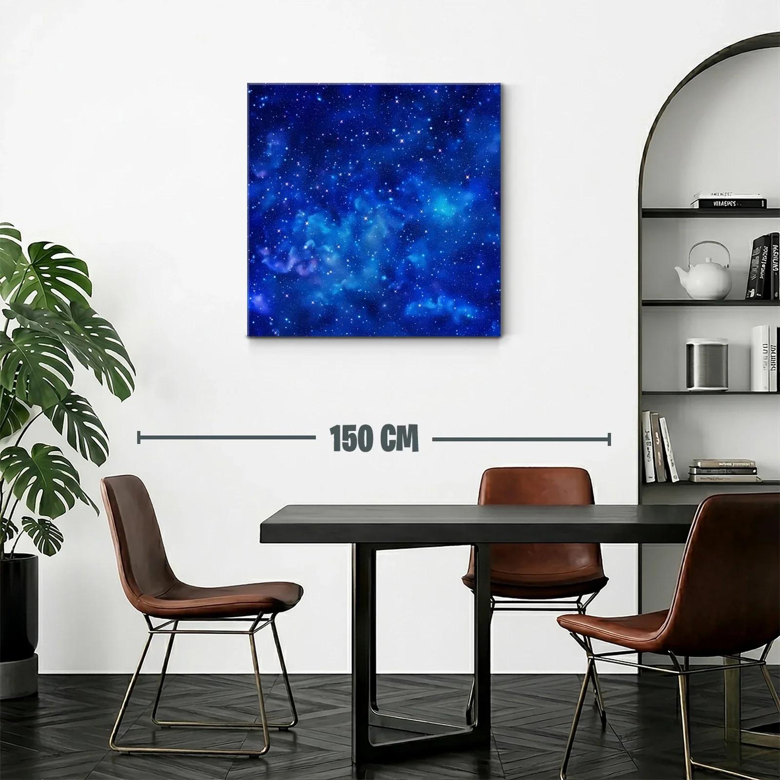 Cuadro cosmos estrellado con vibrantes tonos azules — miniatura 2