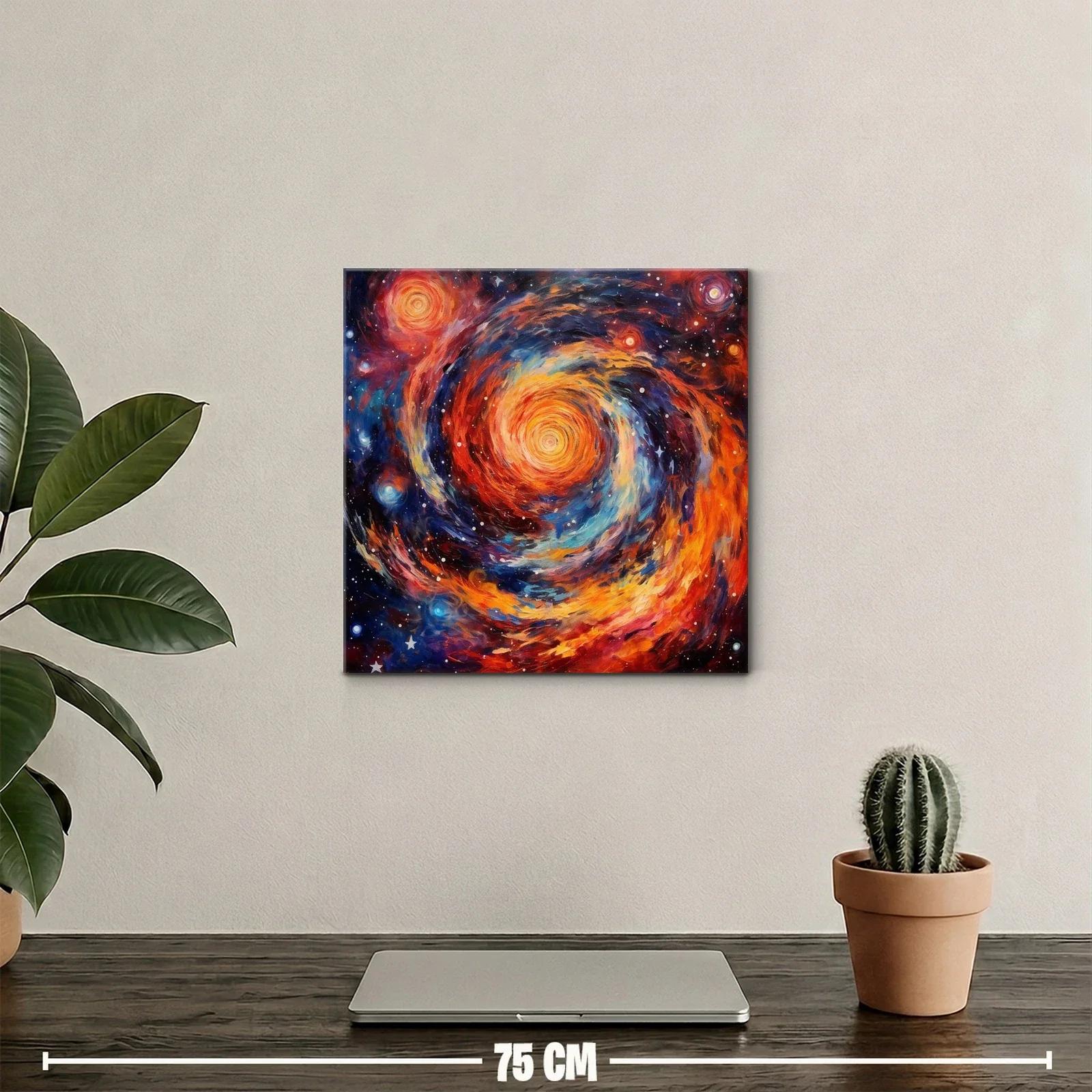 Cuadro abstracto con espiral cósmica brillante y vibrante — miniatura 2