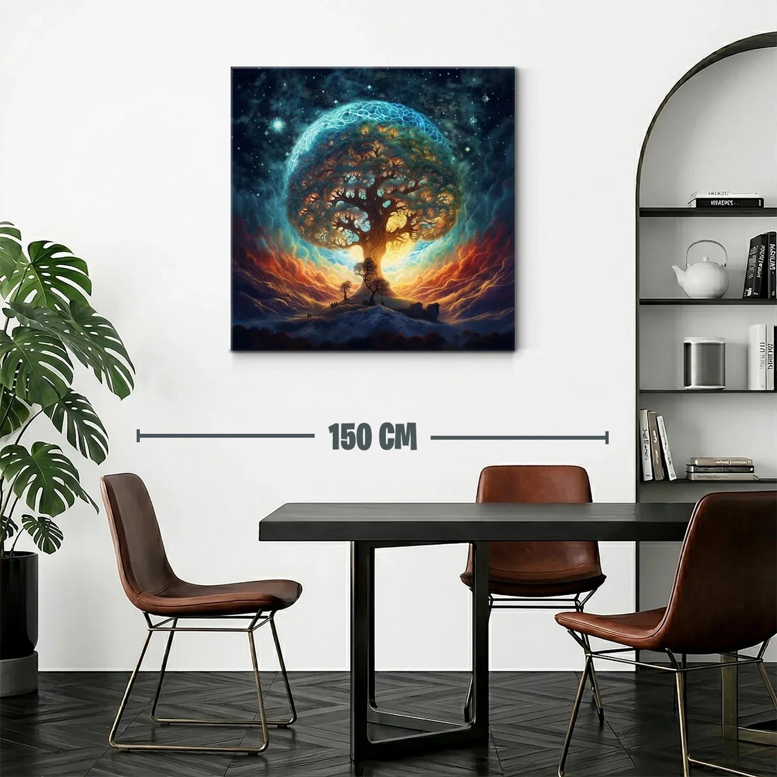 Árbol de la vida iluminado en cielo estrellado místico — miniatura 2