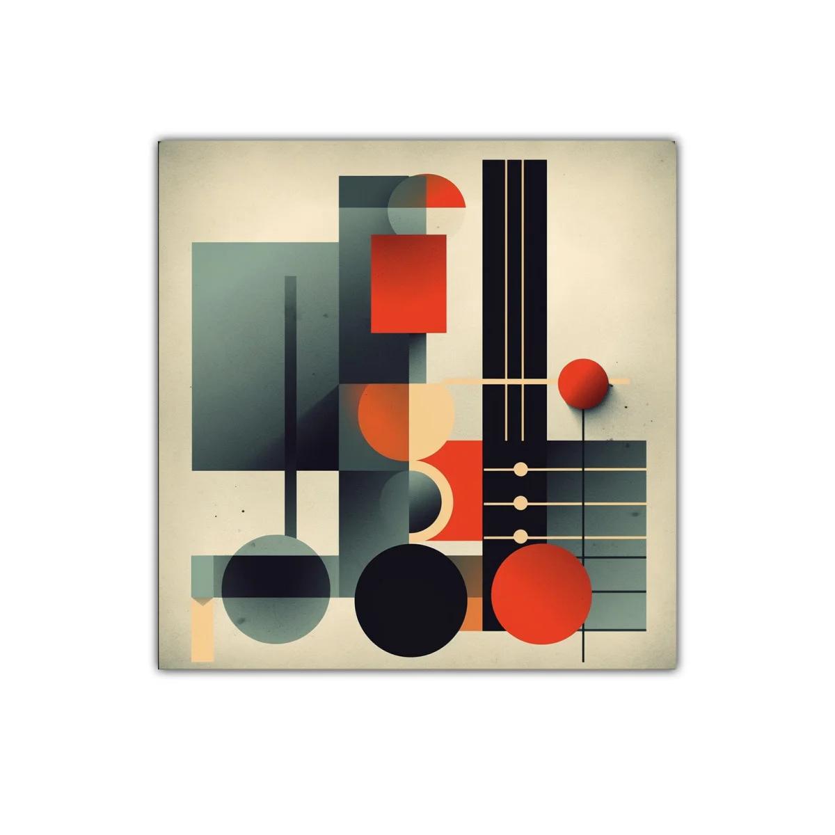 Composición geométrica con colores cálidos y neutrales