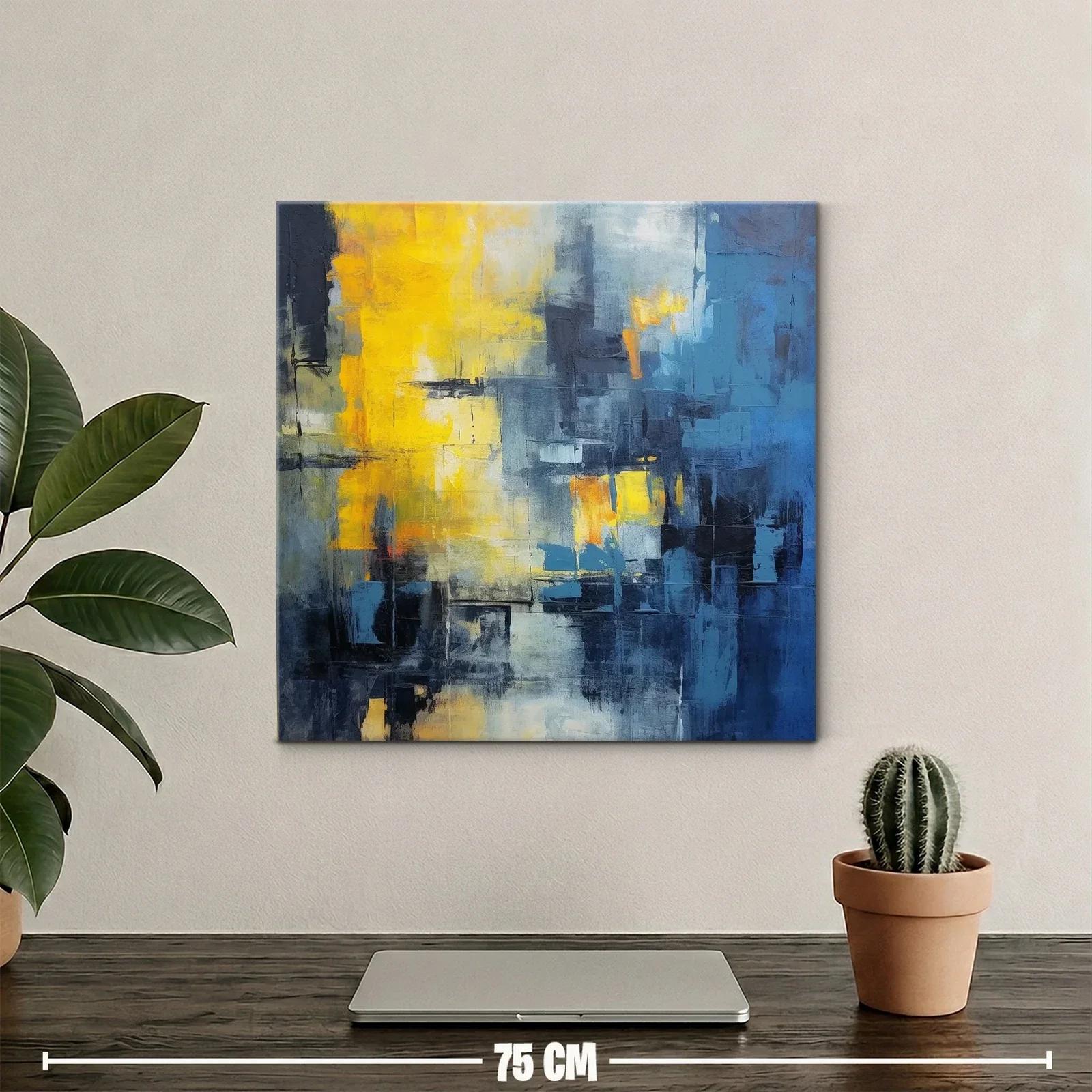Abstracto vibrante con contrastes de azul y amarillo — miniatura 2
