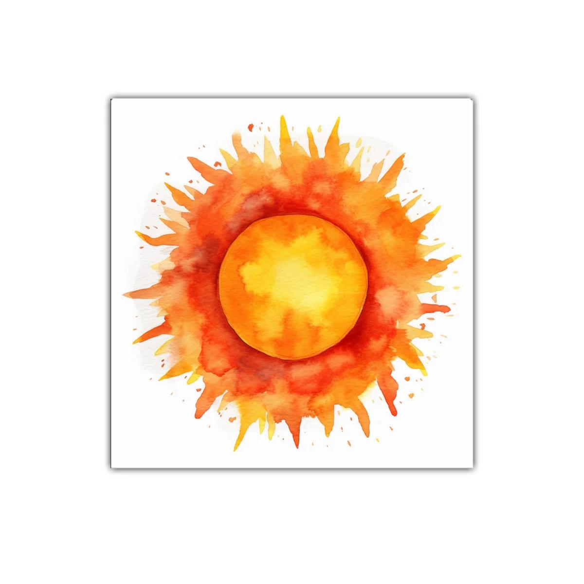 Cuadro decorativo sol vibrante con tonos cálidos y energía