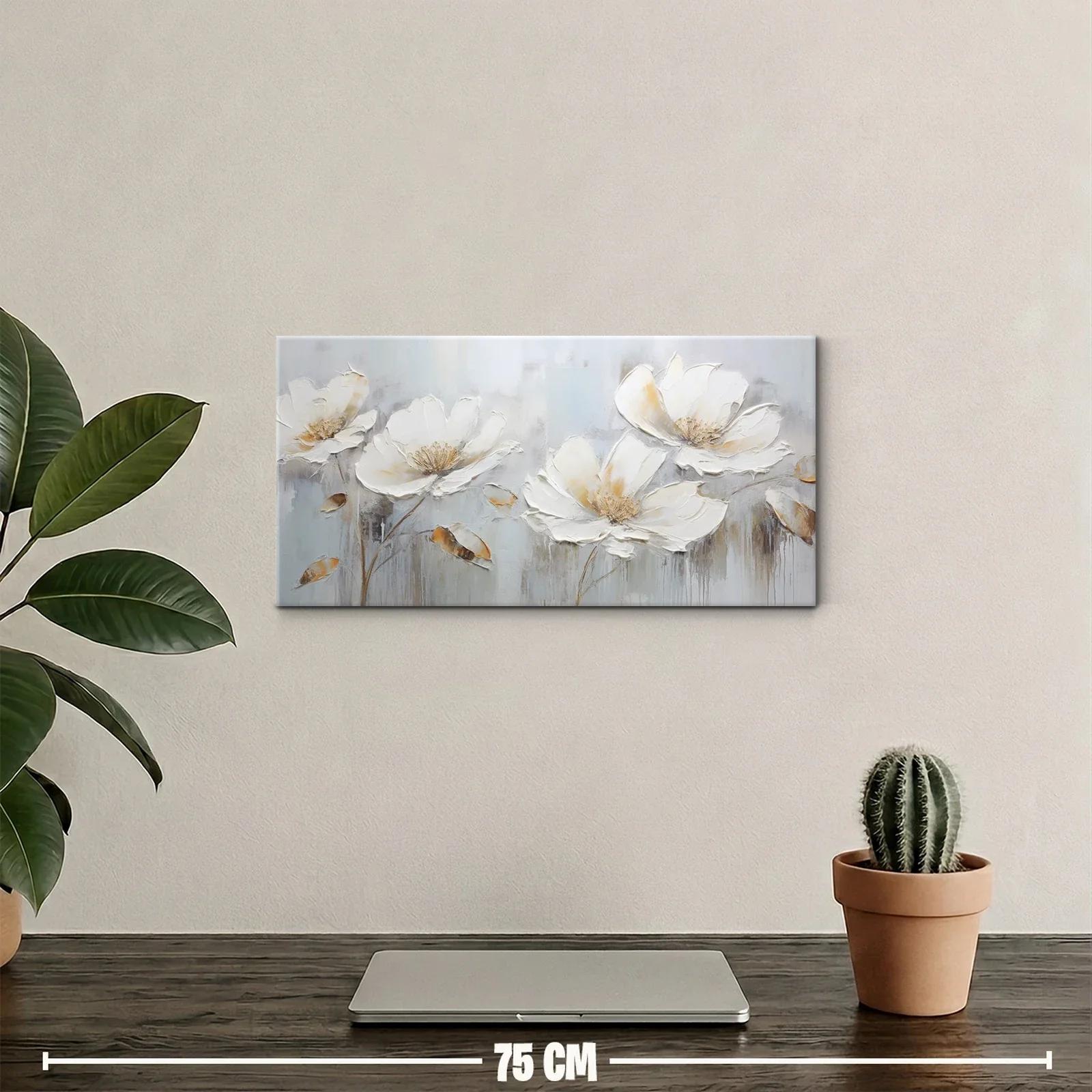 Cuadro magnolias blancas con fondo texturizado — miniatura 2