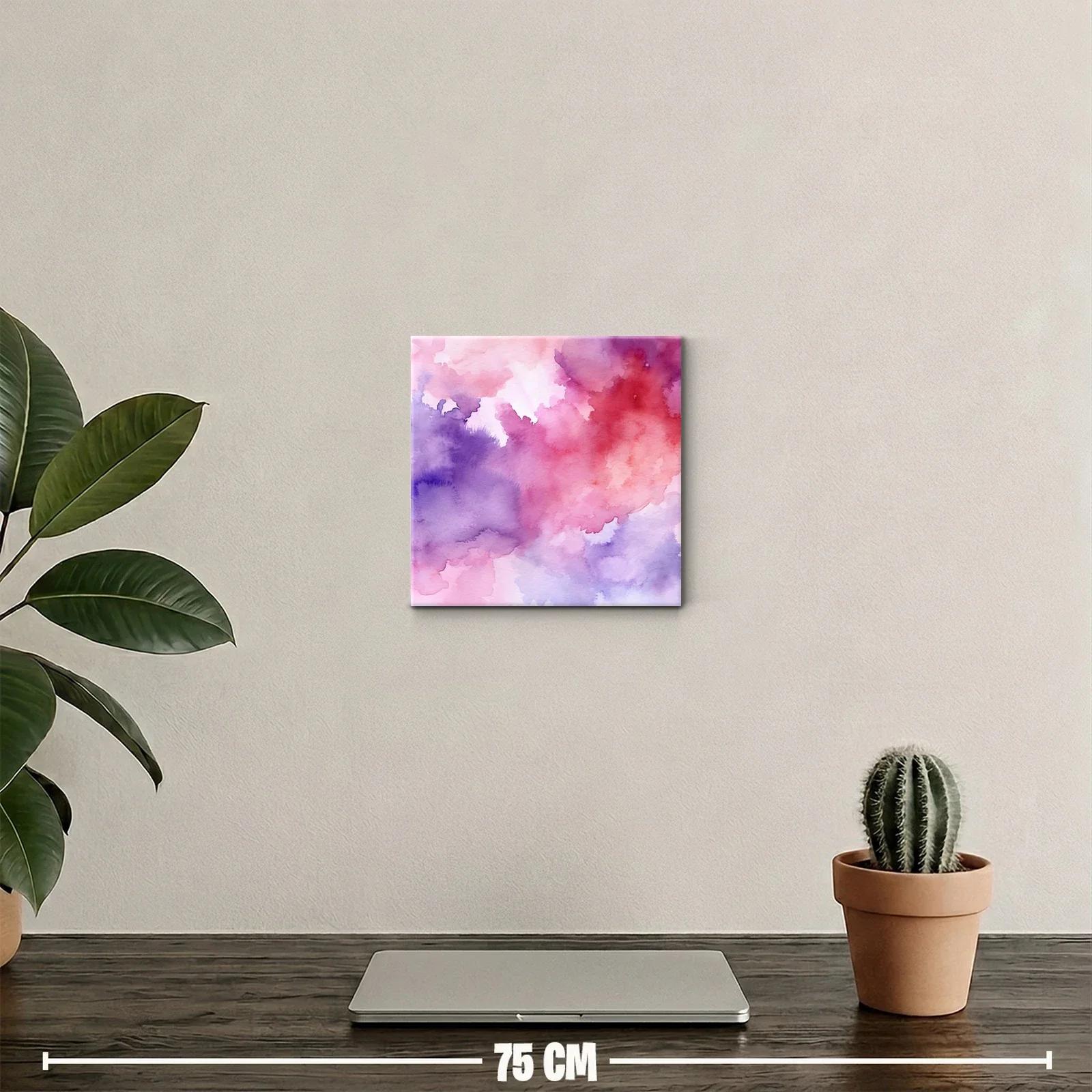 Cuadro abstracto con delicados tonos rosas y lilas — miniatura 2