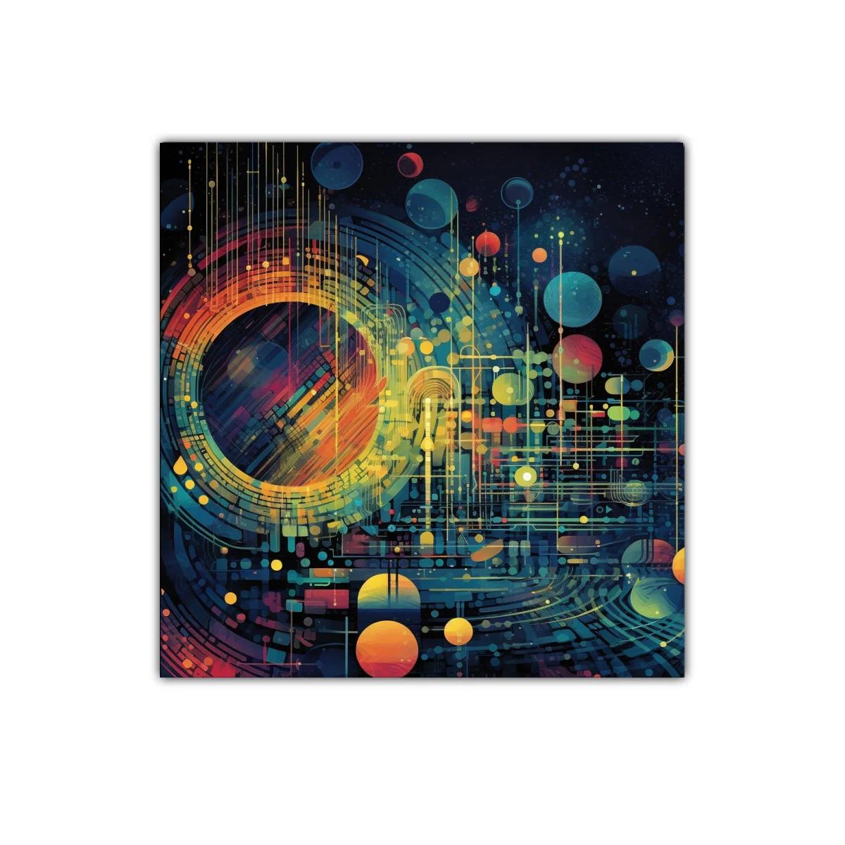Cuadro abstracto con formas geométricas y vibrante energía — imagen principal