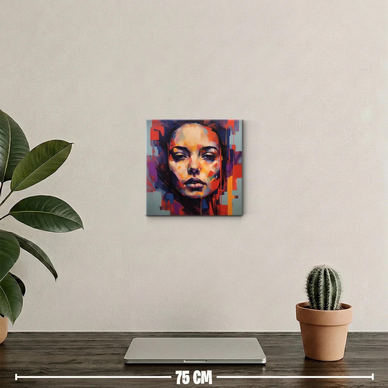Retrato expresivo con vibrantes tonos cálidos y fríos — miniatura 2