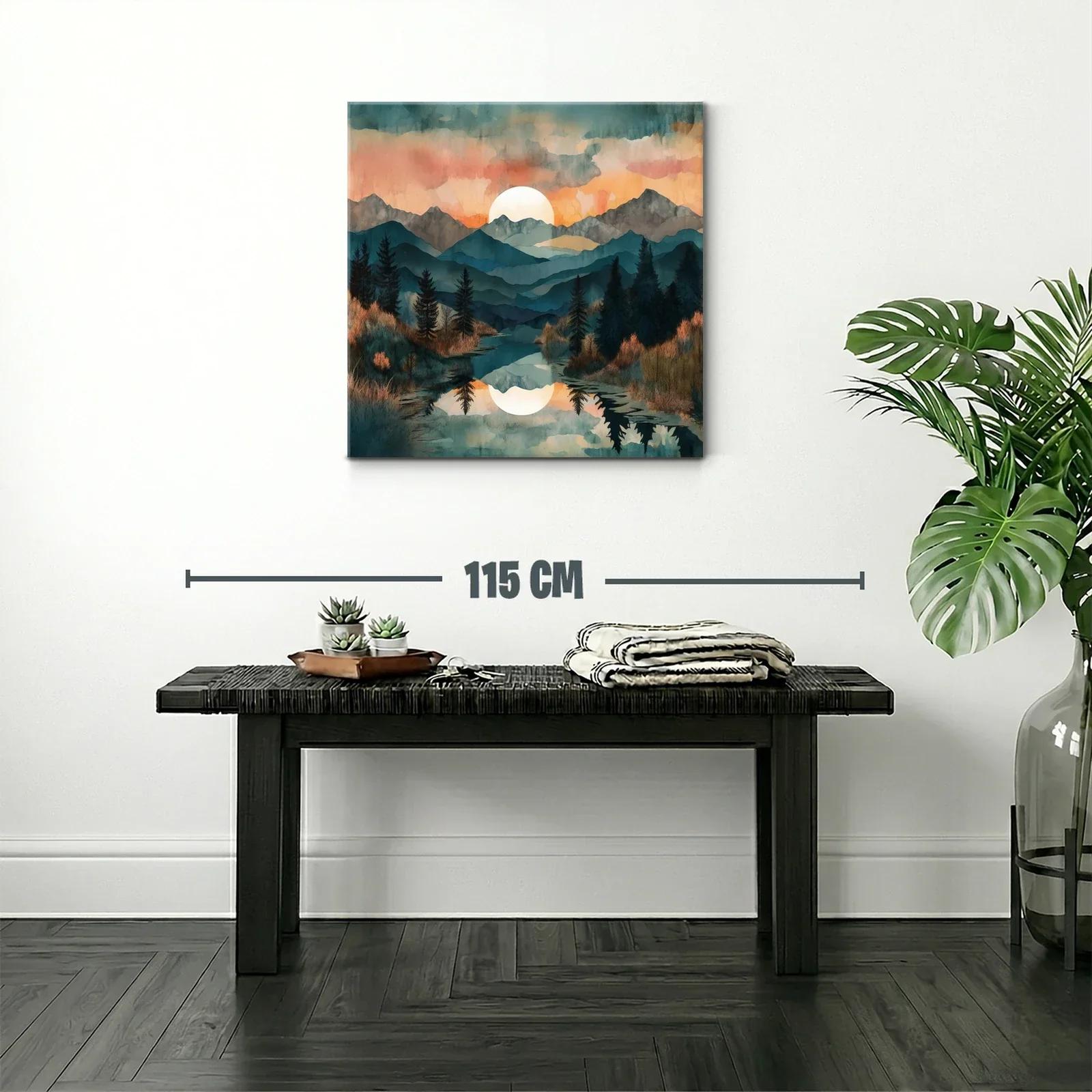 Paisaje sereno de montaña con reflejo al atardecer — miniatura 2