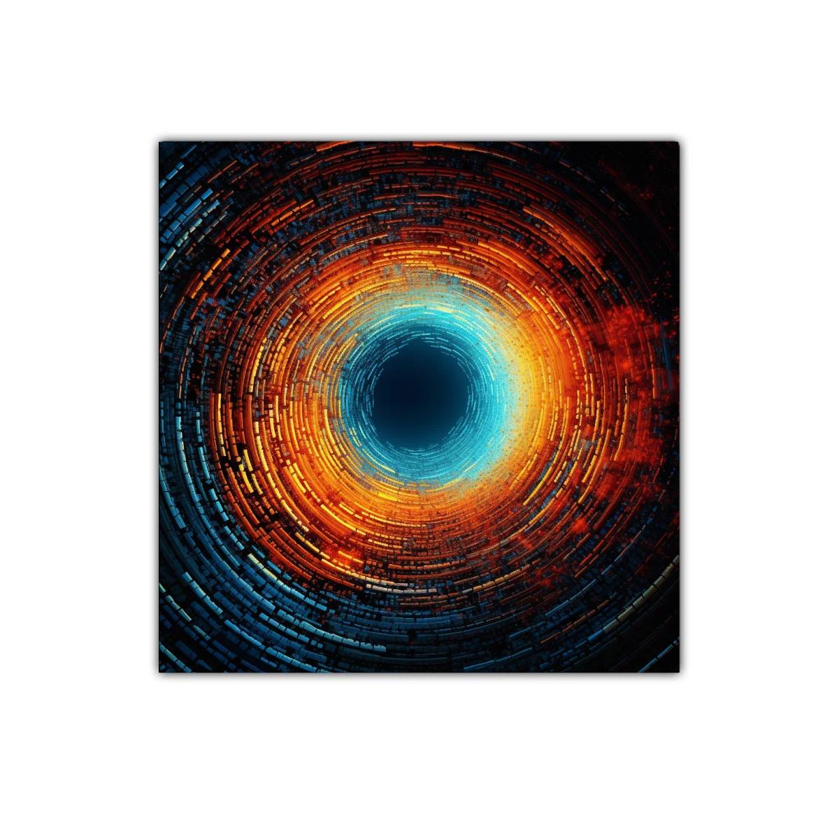 Cuadro decorativo espiral de luz cálida y fría en equilibrio