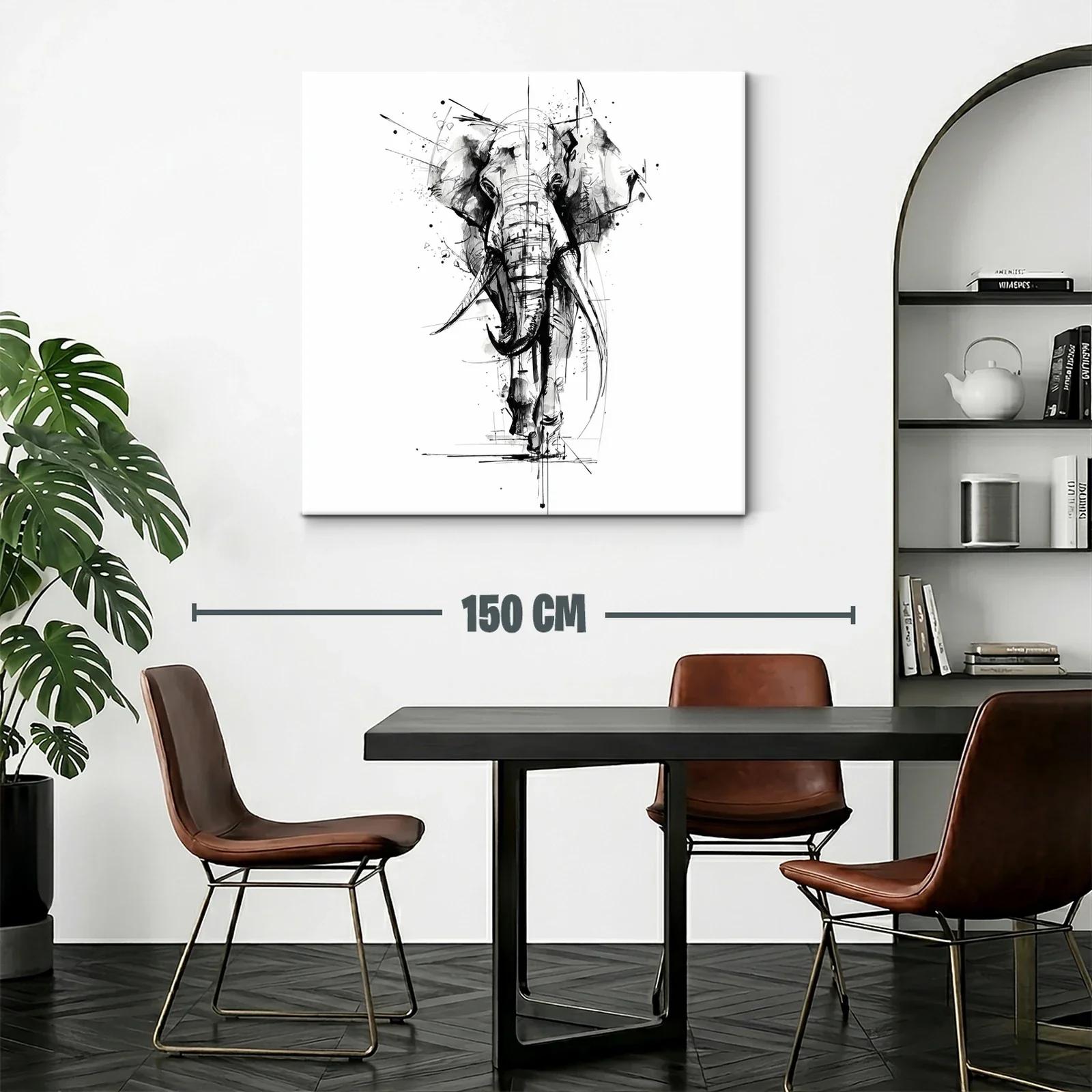 Impactante retrato de elefante en tinta monocroma — miniatura 2