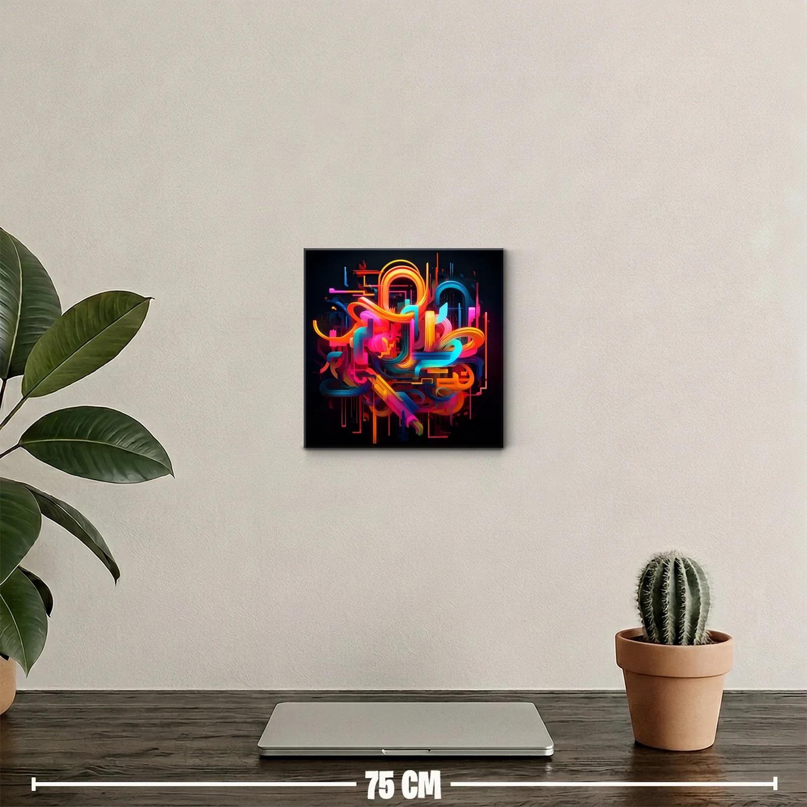 Cuadro abstracto con formas fluidas y colores vibrantes — miniatura 2
