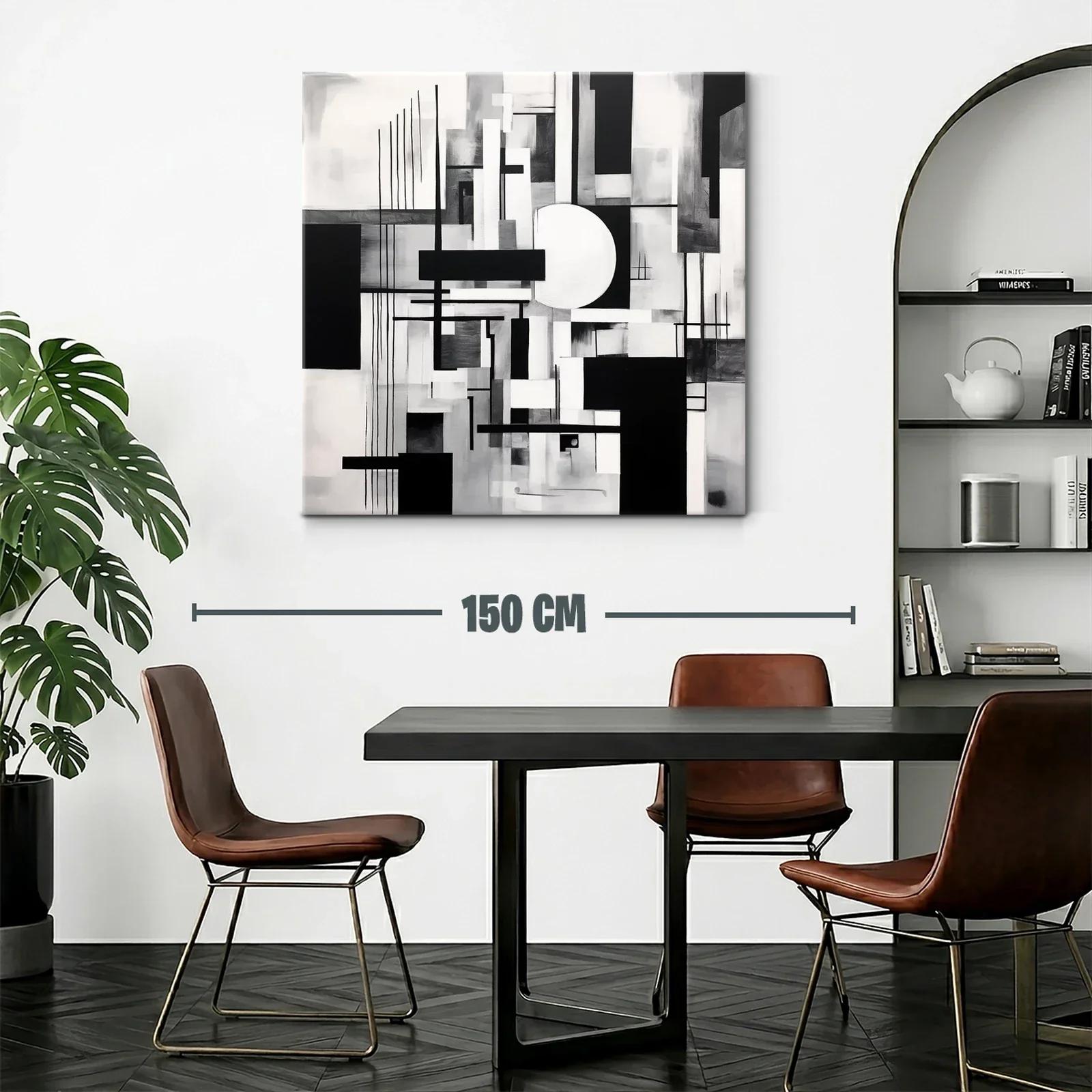 Composición abstracta en blanco y negro geométrica y elegante — miniatura 2