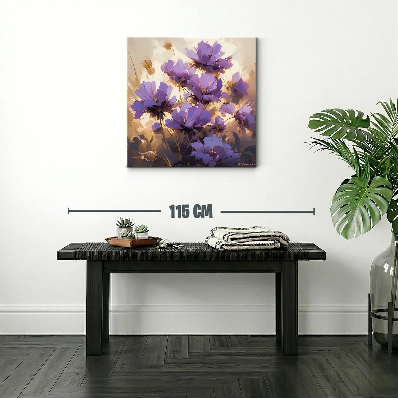 Flores lilas vibrantes con fondo cálido y luminoso — miniatura 2
