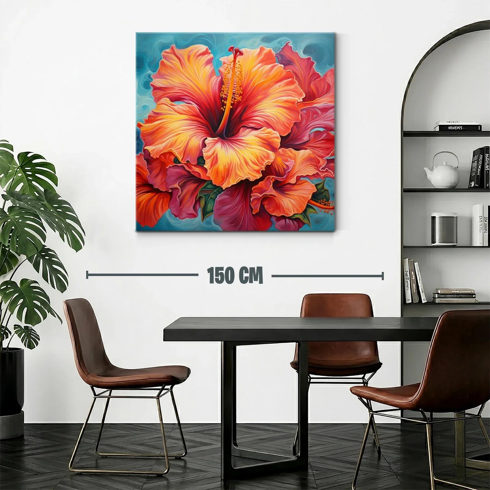 Cuadro vibrante con flor tropical en tonos cálidos — miniatura 2