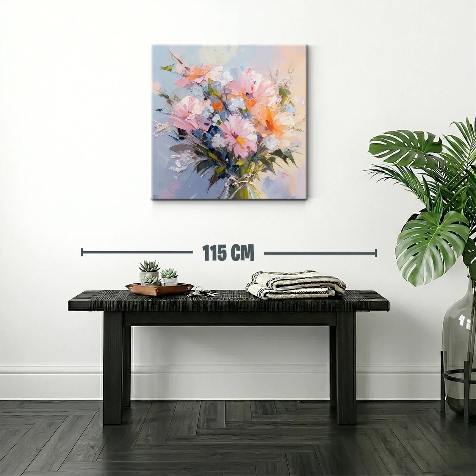 Ramo de flores vibrantes con tonos pastel y cálidos — miniatura 2