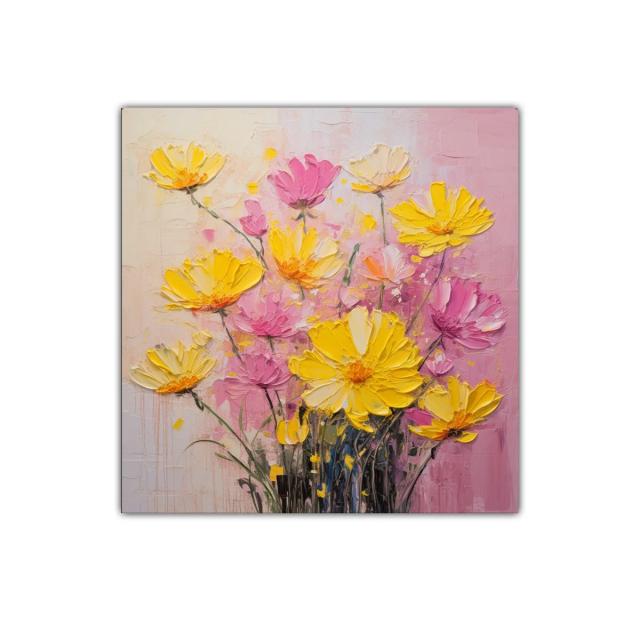 Armonioso ramo floral en tonos suaves y vibrantes