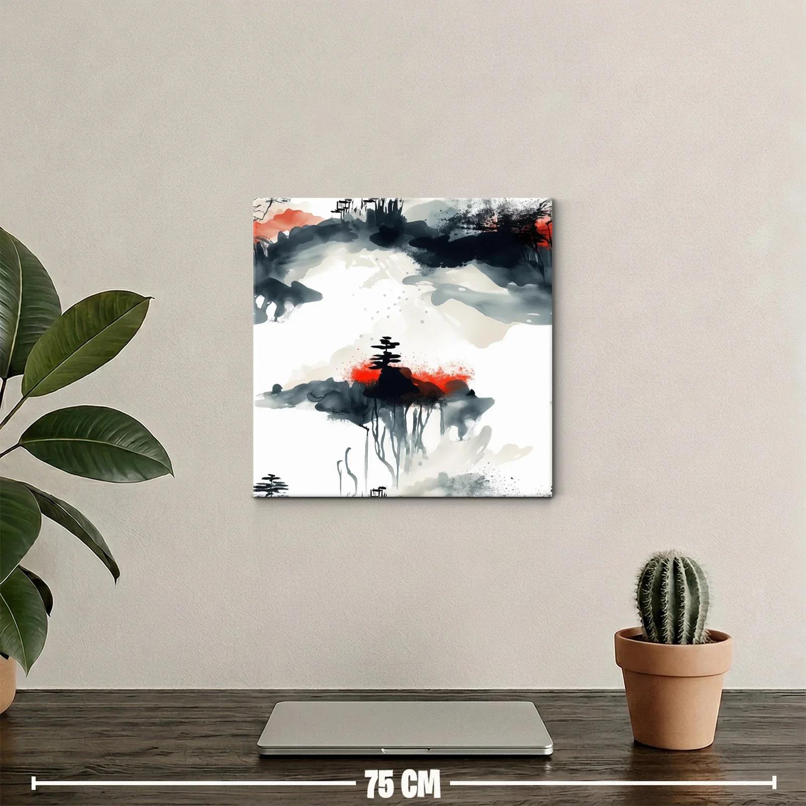 Paisaje abstracto con árboles y contrastes intensos — miniatura 2
