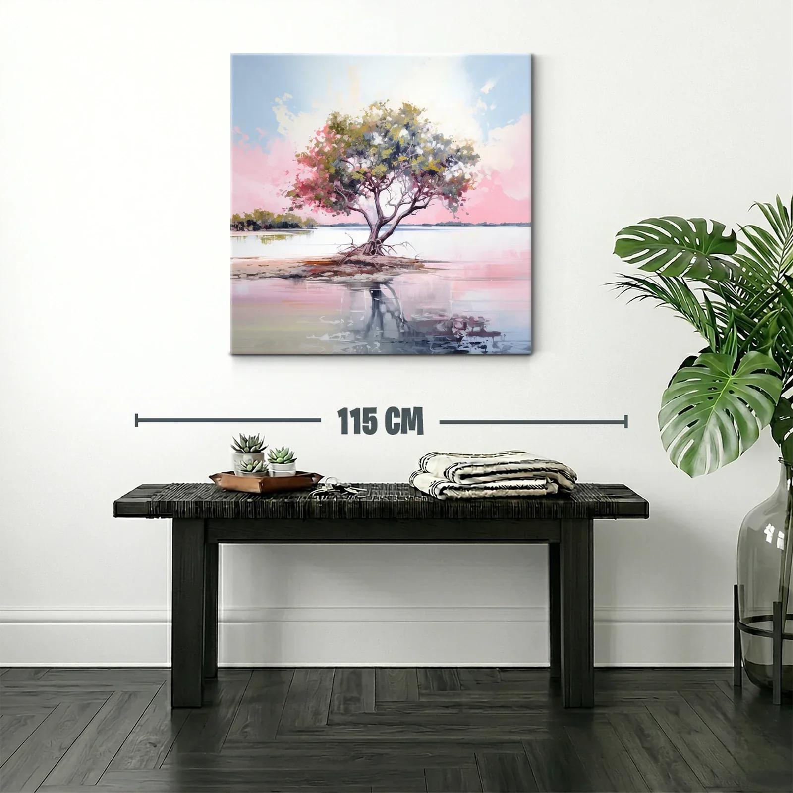 Árbol solitario en aguas tranquilas al atardecer — miniatura 2