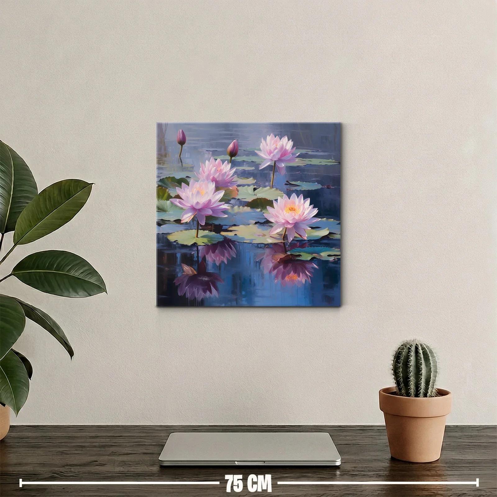 Serenidad en Lirios de Agua con Reflejos Violetas — miniatura 2