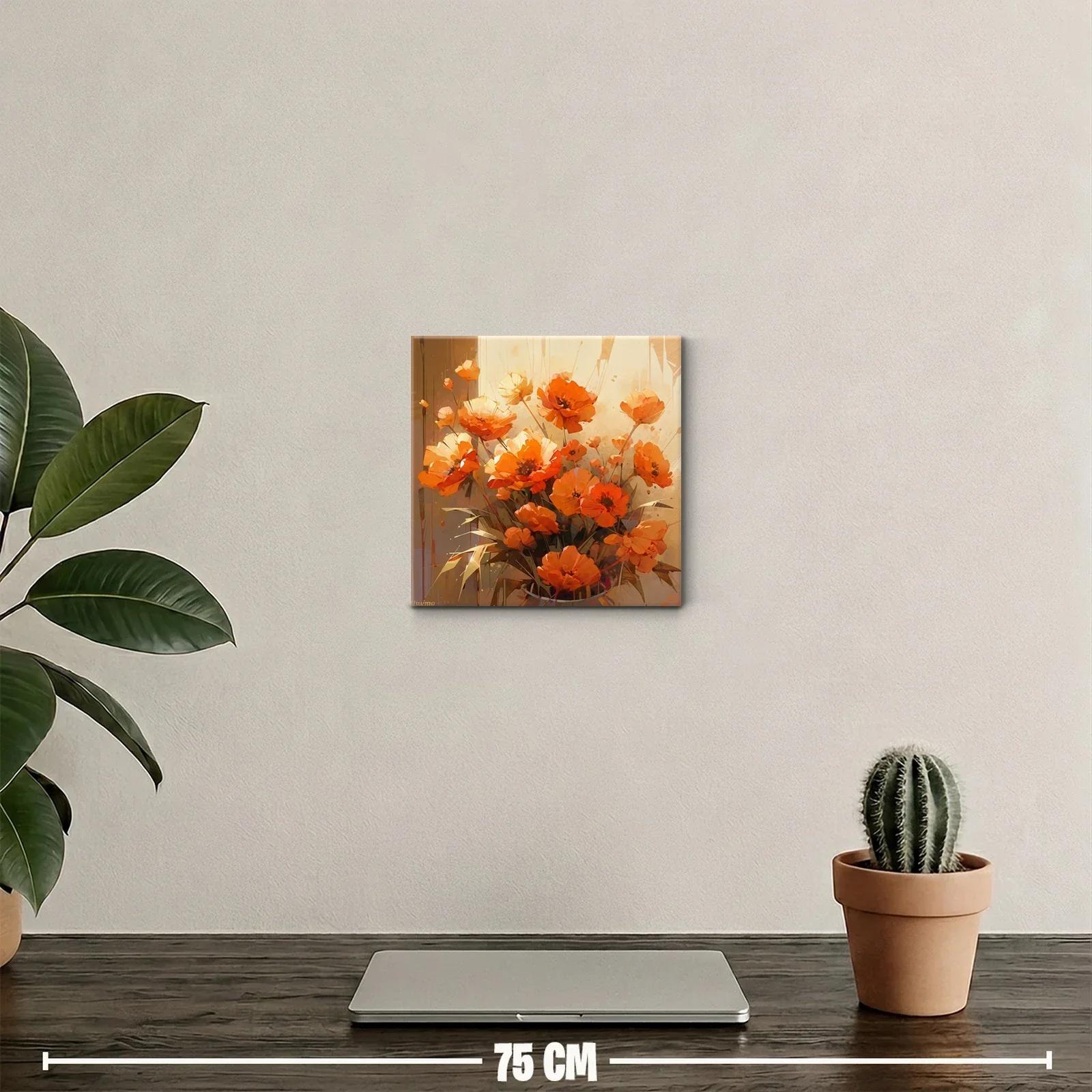 Vibrante ramo de flores naranjas en ambiente cálido — miniatura 2