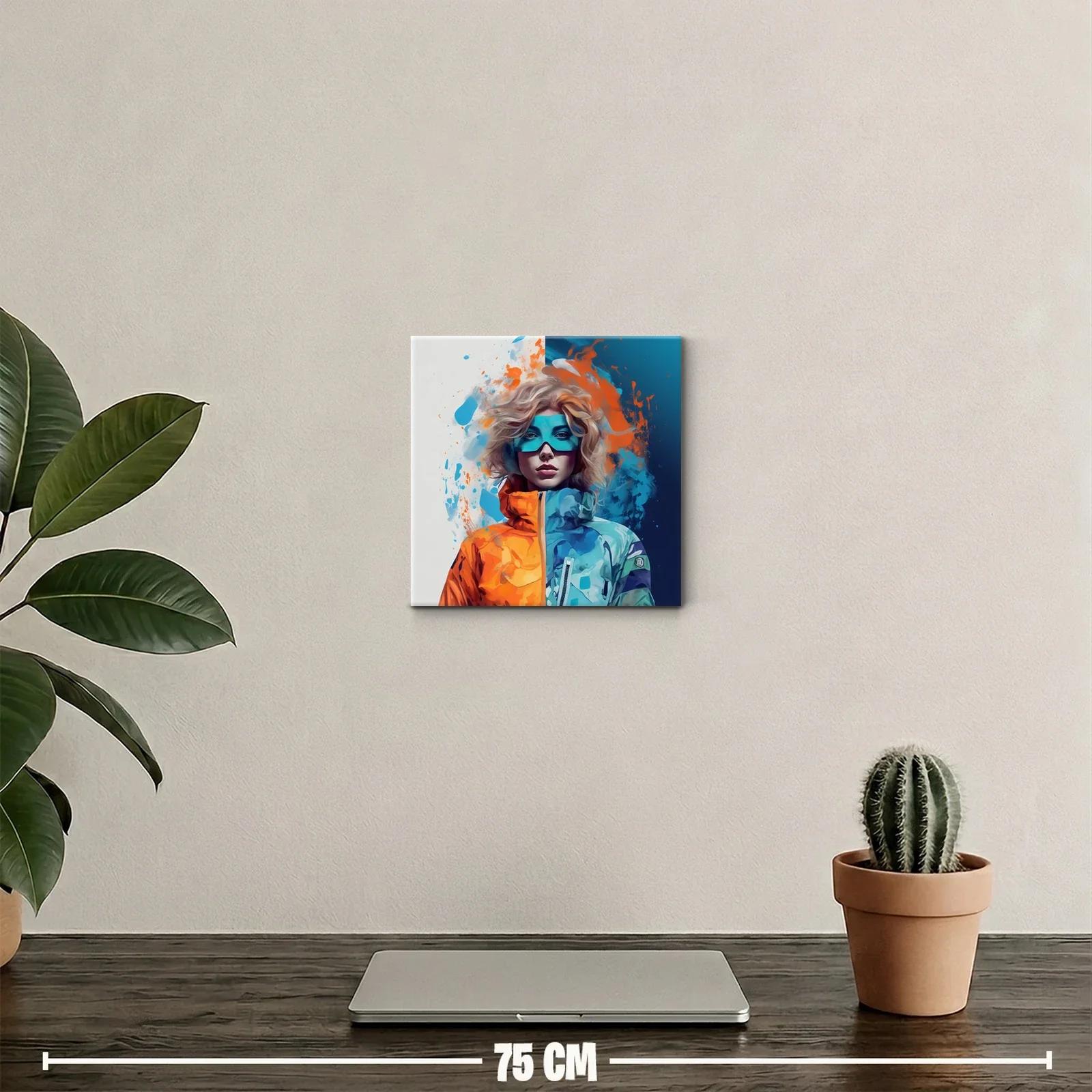 Retrato vibrante con contraste de azules y naranjas — miniatura 2