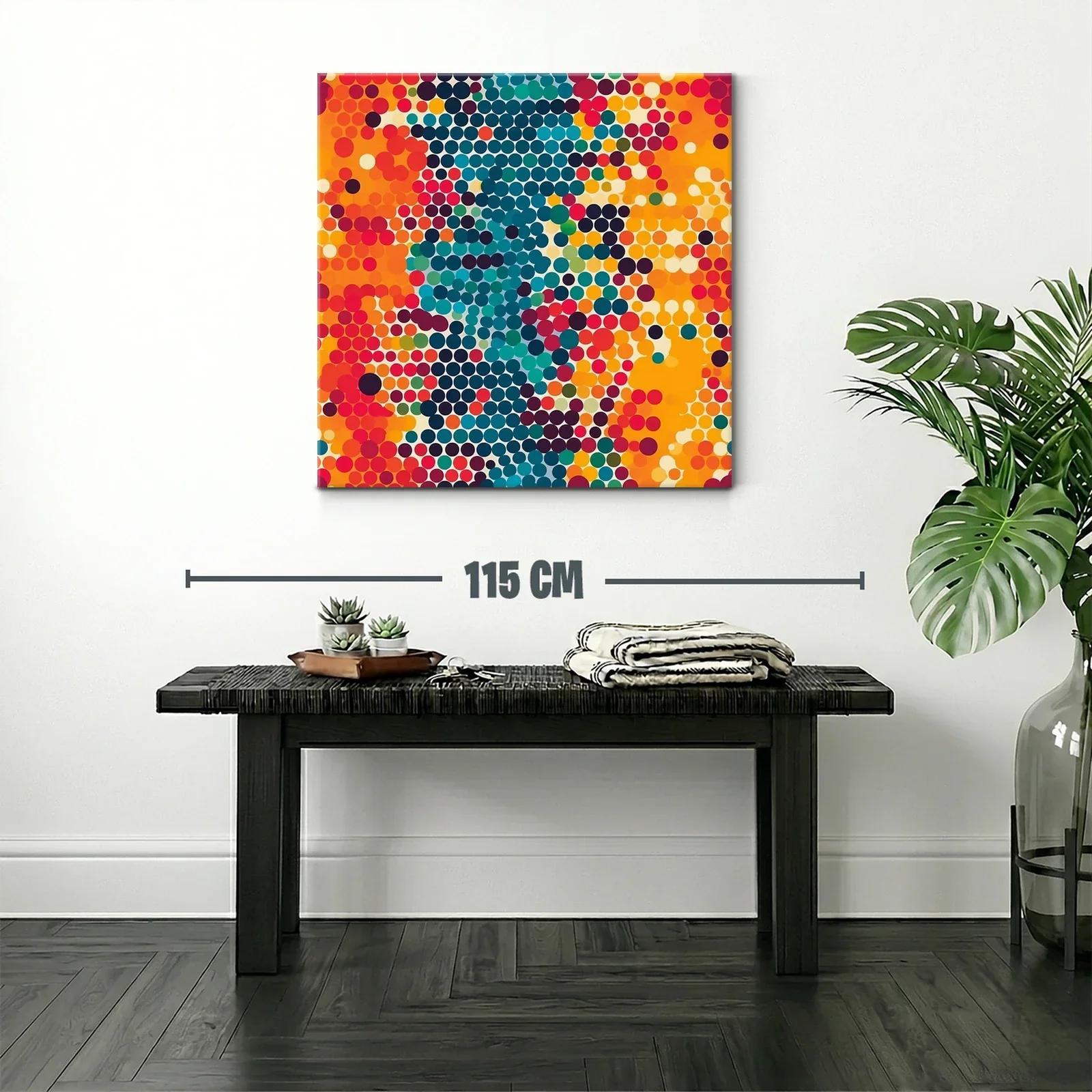 Arte abstracto vibrante con puntos en tonos cálidos y fríos — miniatura 2