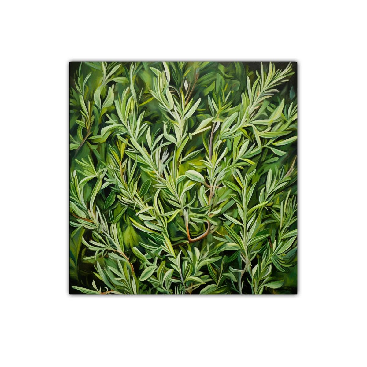 Cuadro decorativo de ramas verdes entrelazadas