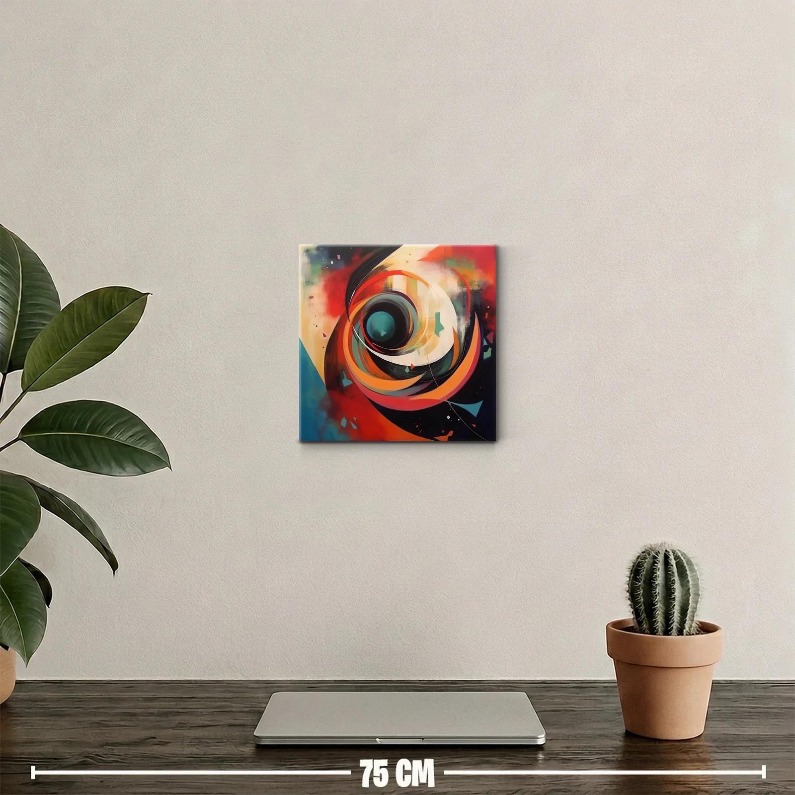 Composición abstracta en espiral con vibrantes colores cálidos — miniatura 2