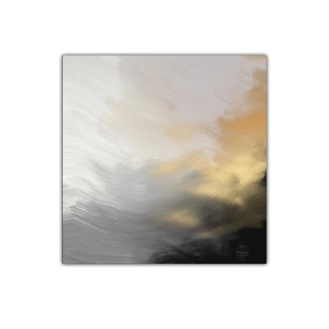 Cuadro abstracto en tonos neutros y dorados para decoración moderna